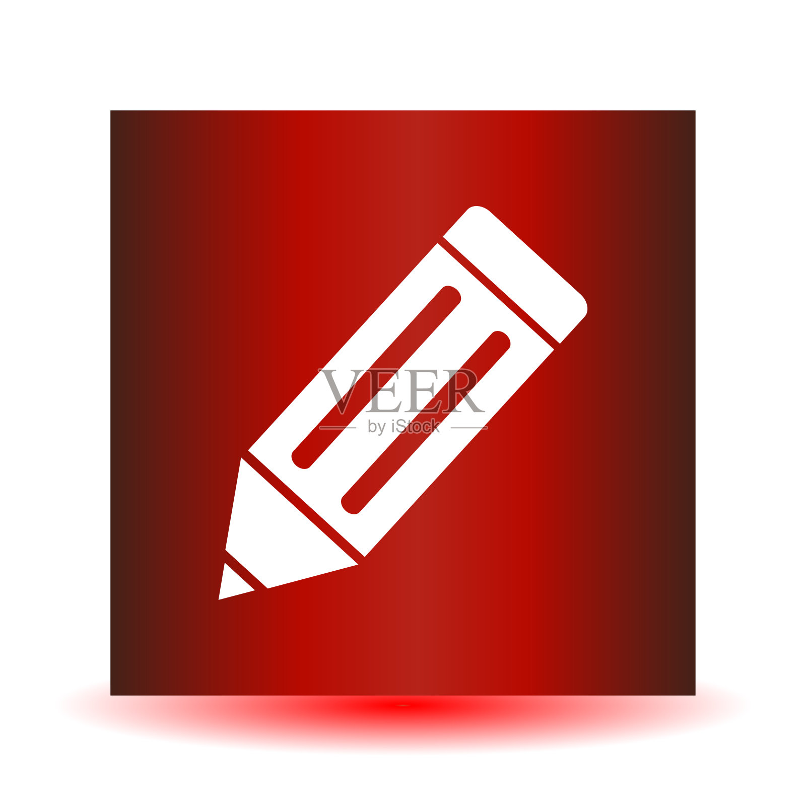 白色背景上的铅笔图标，平面设计。矢量插图。插画图片素材