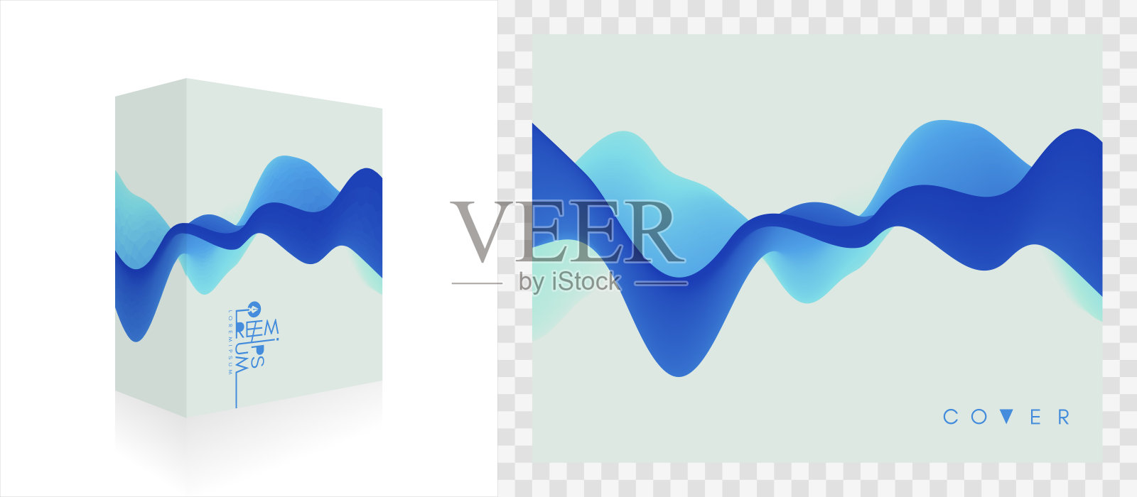 逼真的包装盒。产品包装。带有颜色梯度的抽象背景。运动声波。三维矢量插图软件。插画图片素材