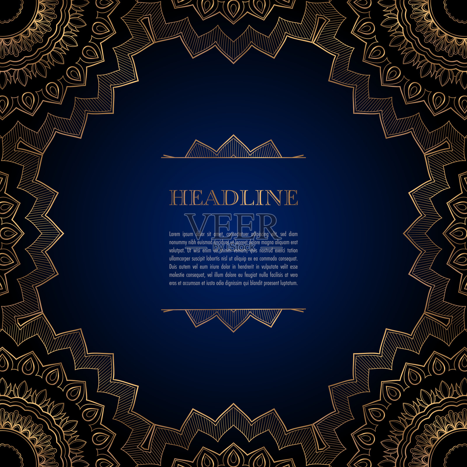 金色的装饰框插画图片素材