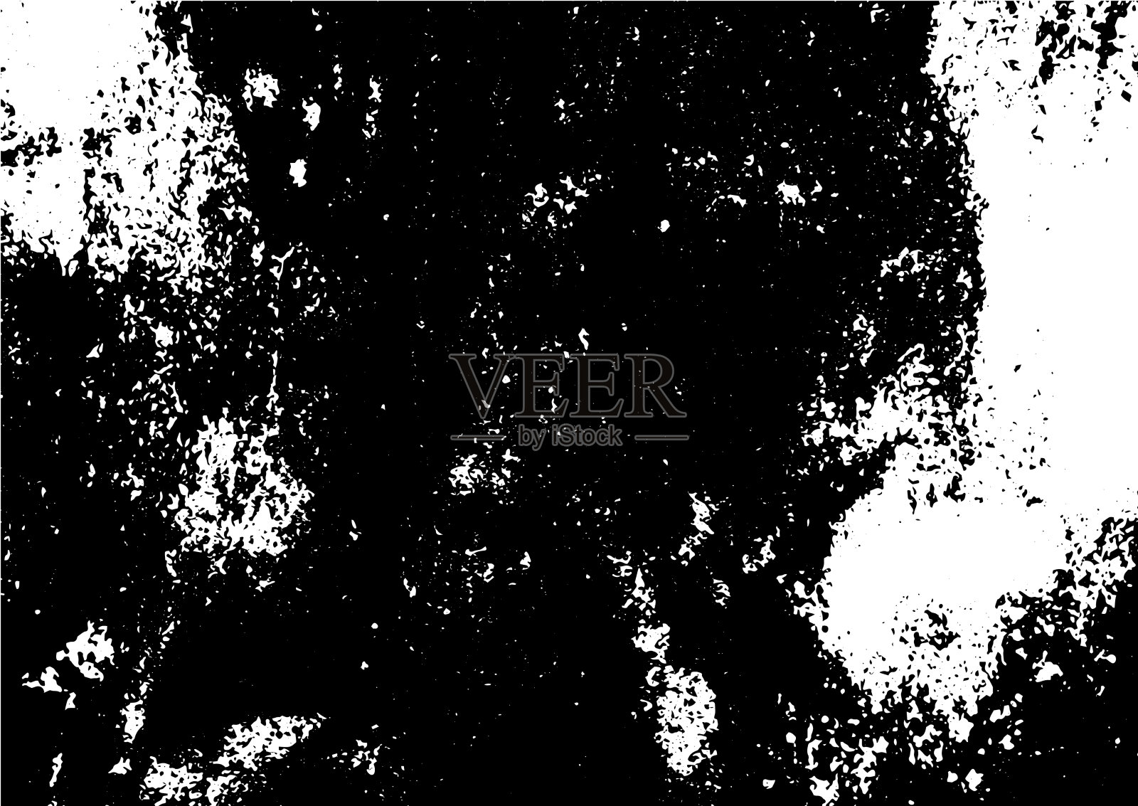 黑白垃圾城市纹理矢量与复制空间。抽象插图表面灰尘和粗糙肮脏的墙壁背景与空模板。危难或污垢和损害效果概念-矢量插画图片素材