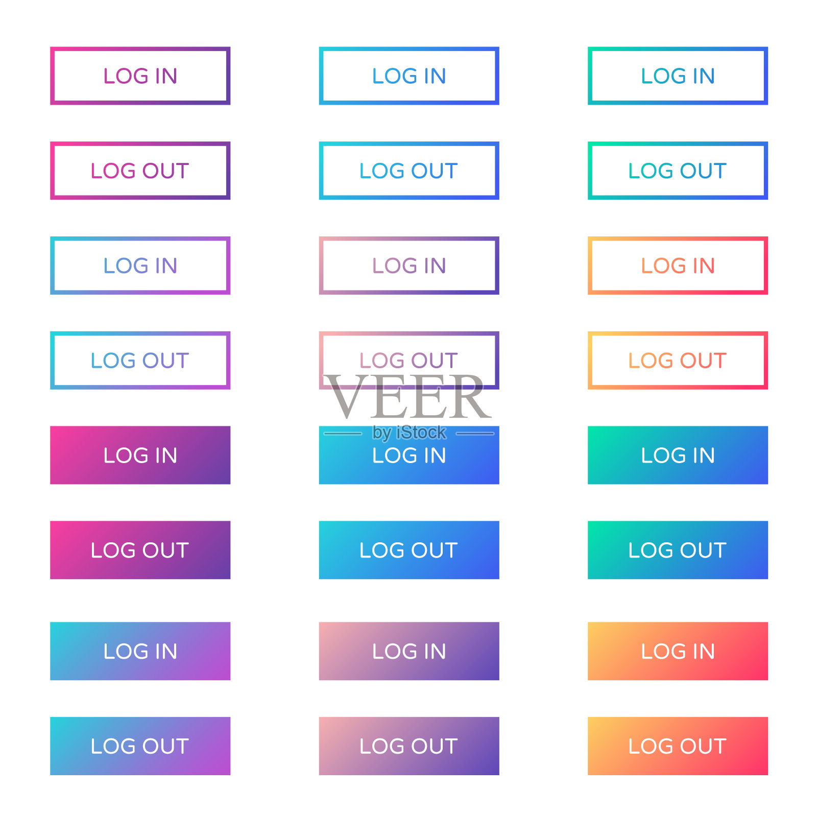 登录登出web按钮收集插画图片素材