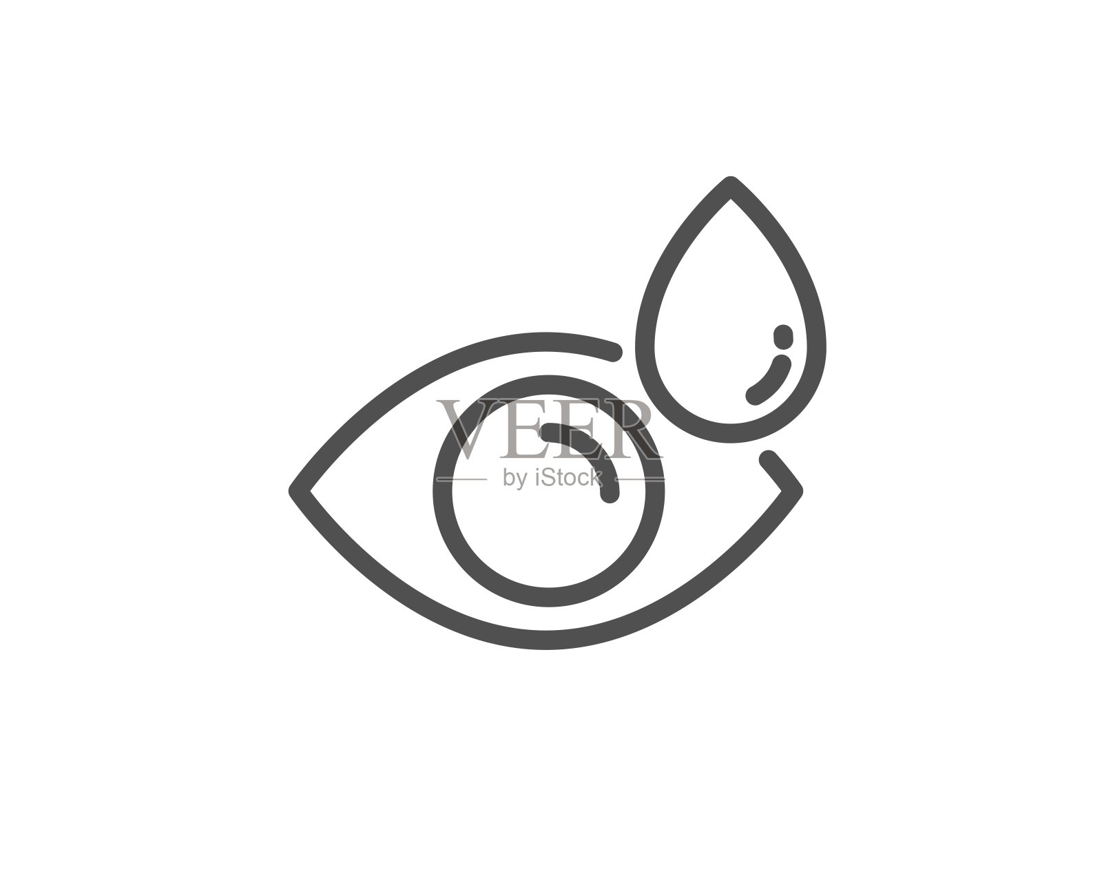 眼药水线图标。眼科医生诊所的迹象。验光的愿景。向量插画图片素材