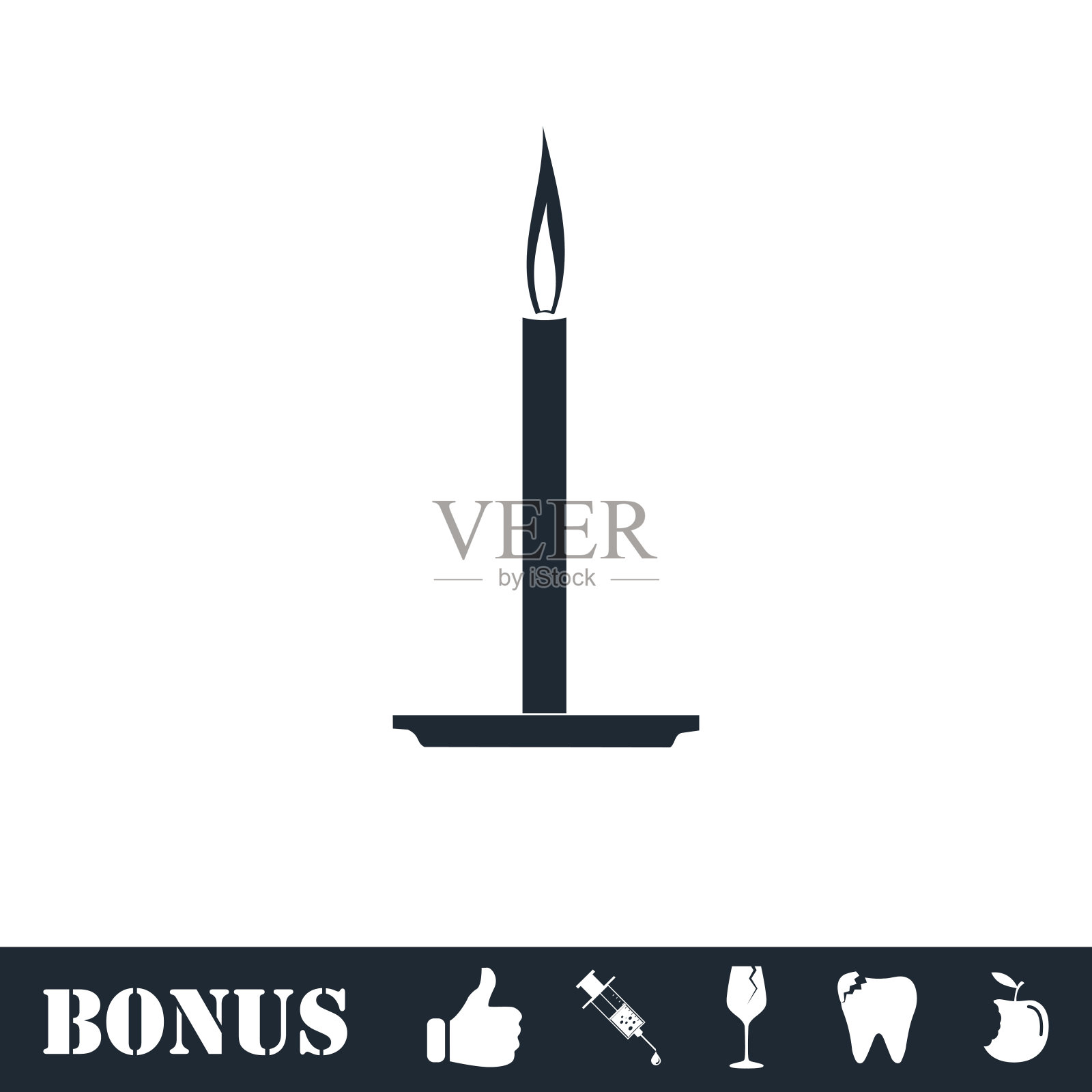 蜡烛图标平插画图片素材