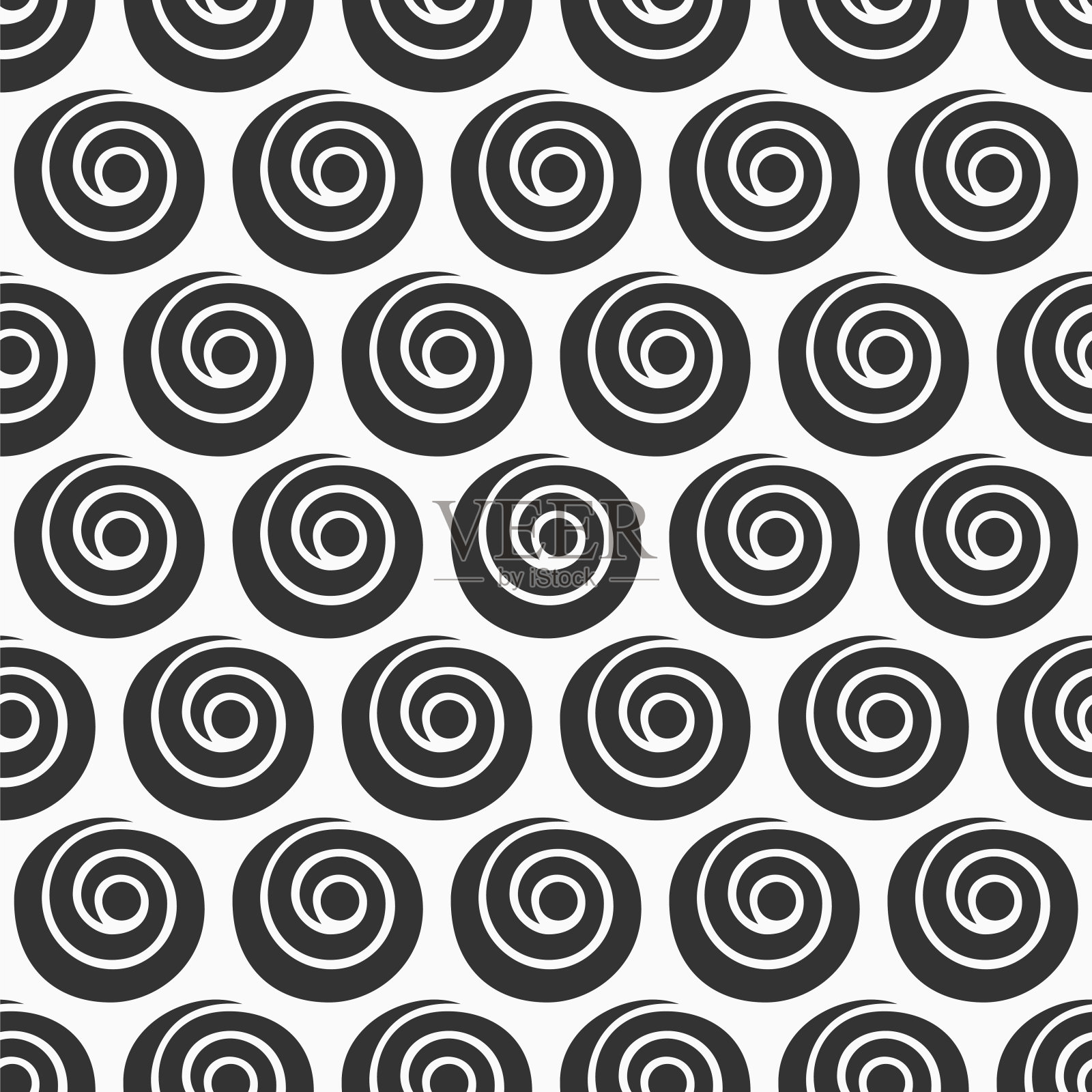 抽象的螺旋和圆的无缝模式。插画图片素材