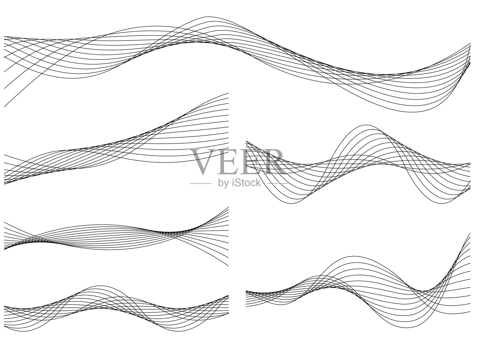 波形图像的线条材料插画图片素材