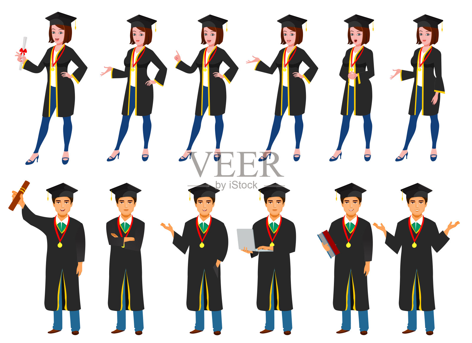 学生的性格构成插画图片素材