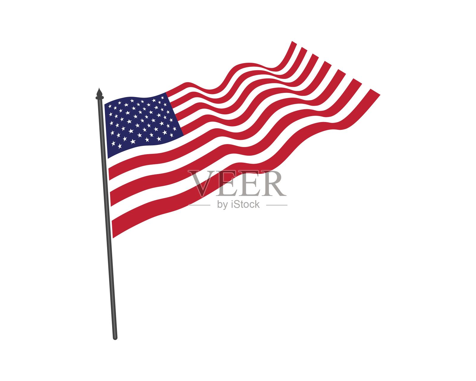 旗帜美国矢量图标插图设计元素图片