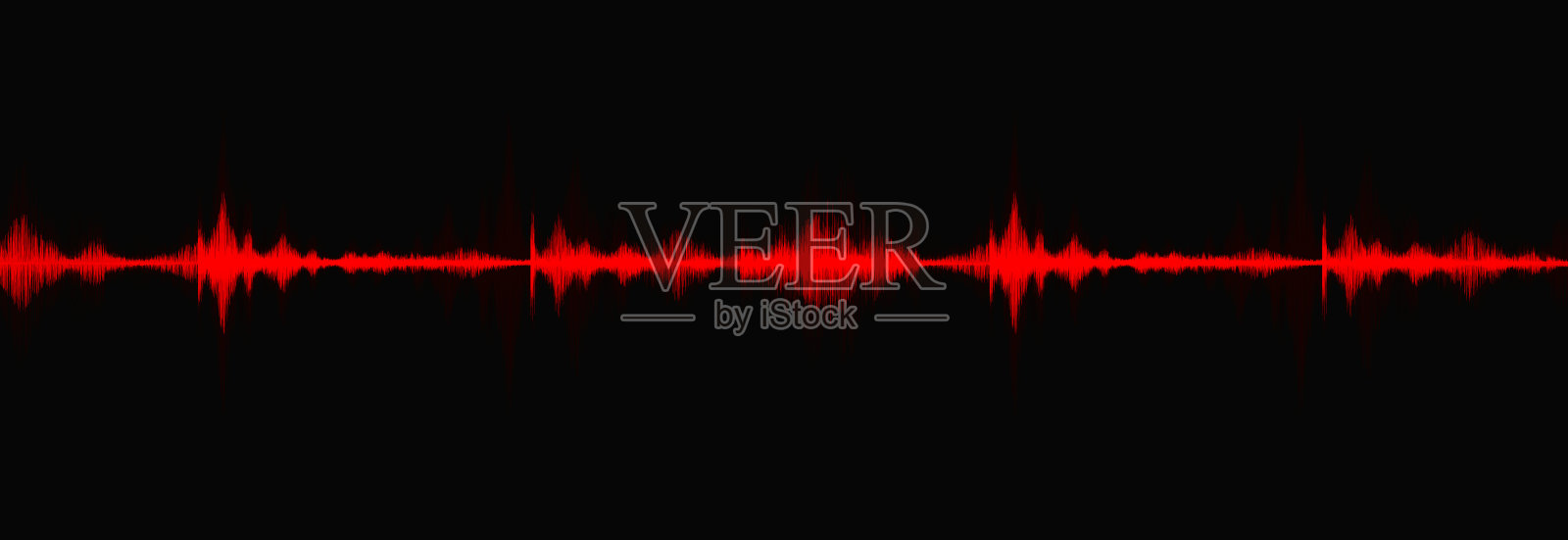 血红色数字声波低和高里氏震级的黑色背景，技术和地震波形和动心的概念，设计为音乐工作室和科学，矢量插图。插画图片素材