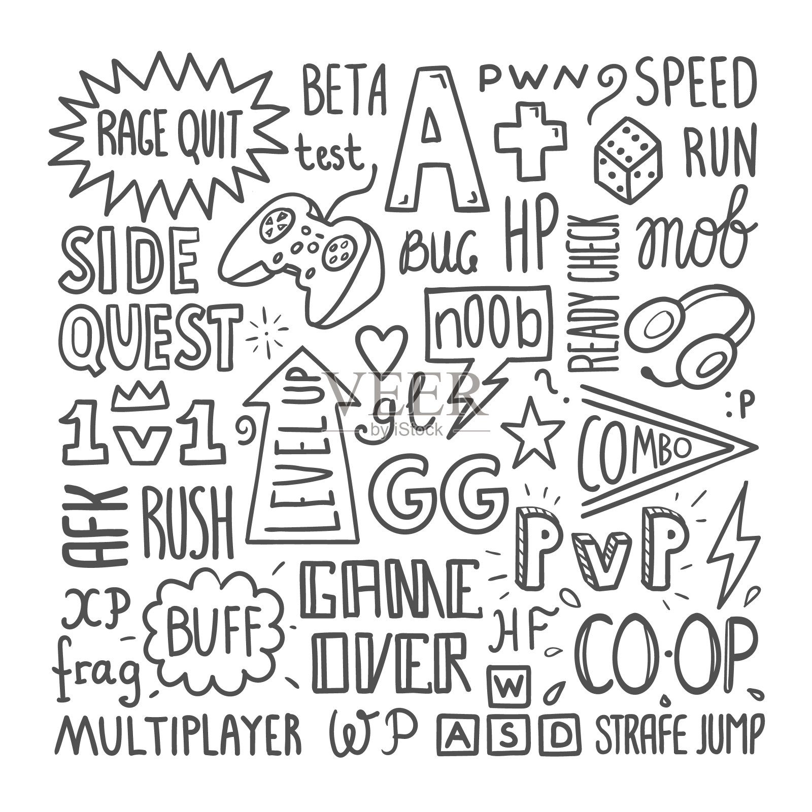 电子游戏字体海报模板设计元素图片