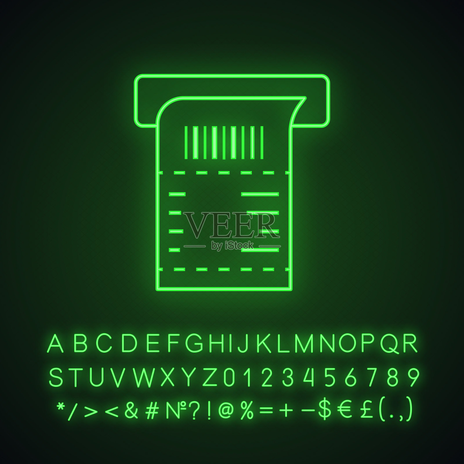 ATM收据光插画图片素材