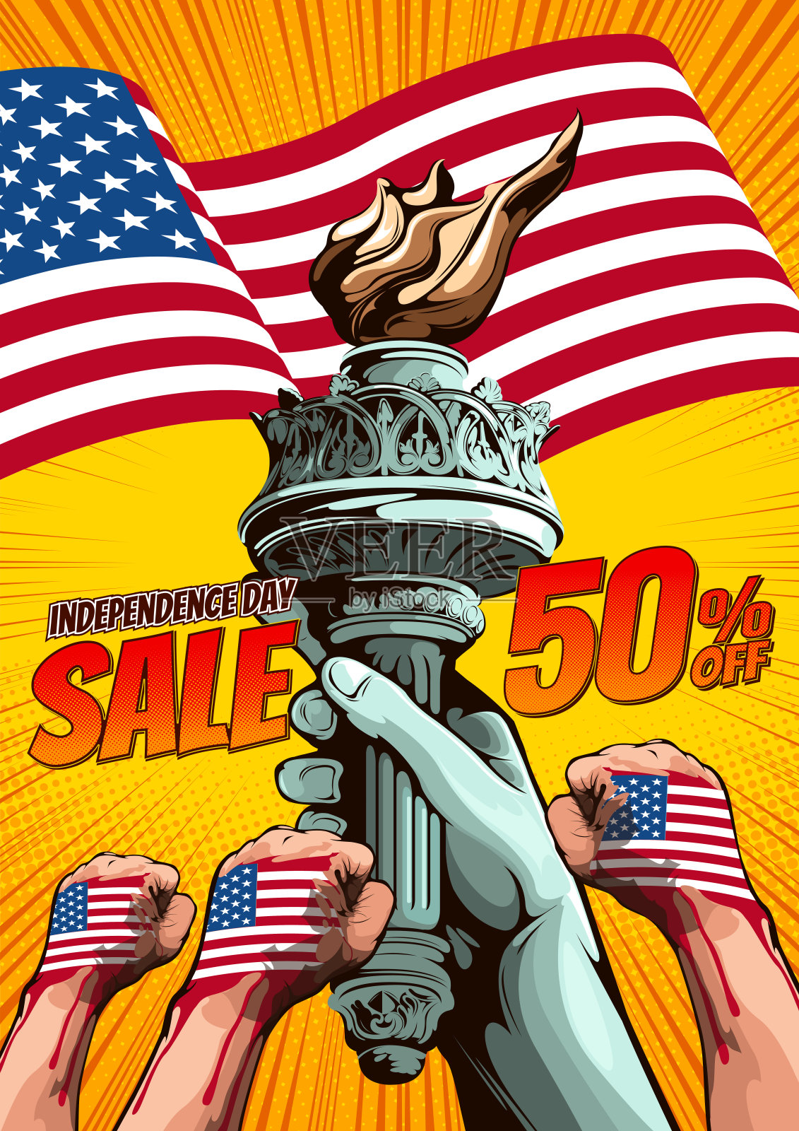 独立日促销漫画封面模板40设计模板素材