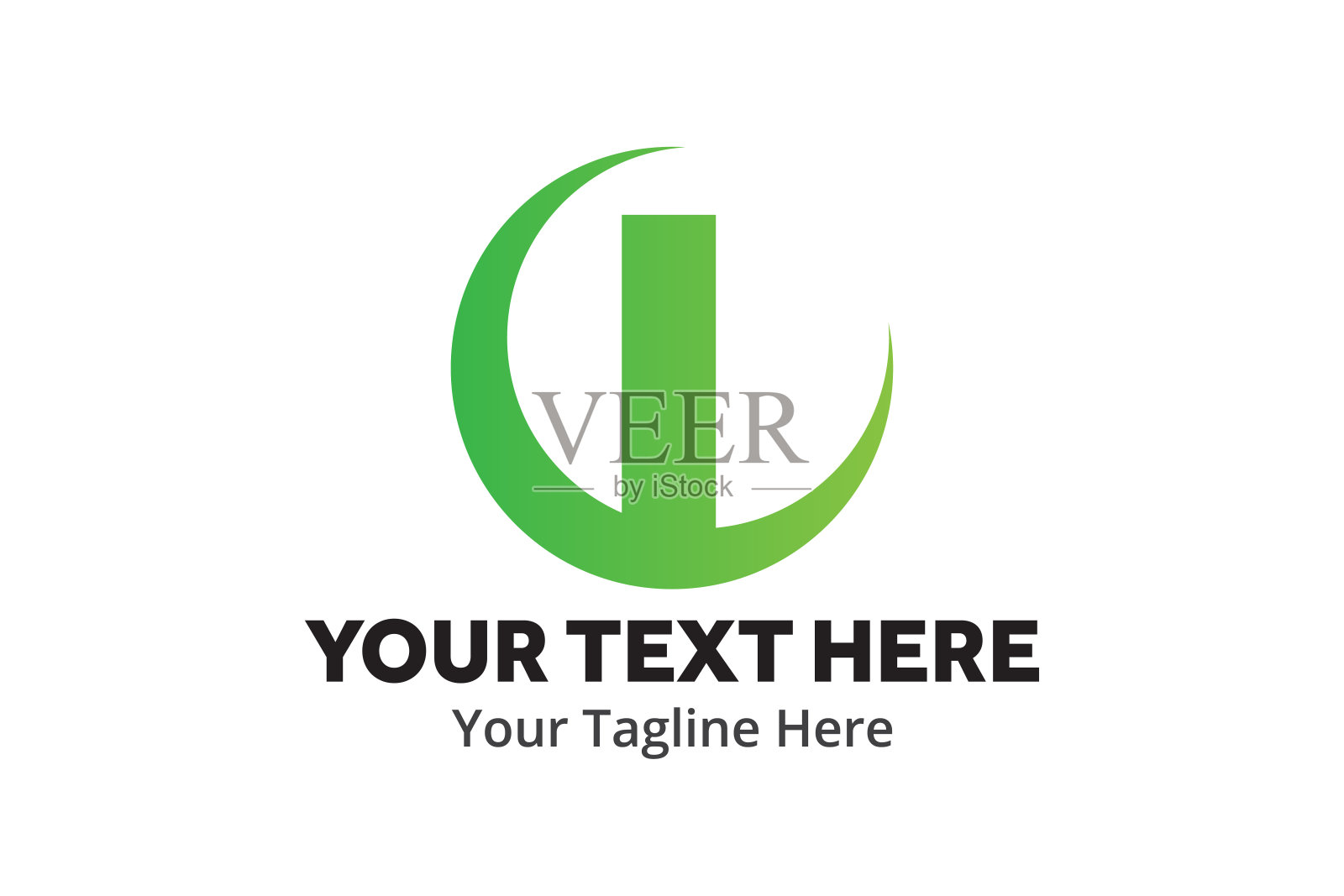 字母I标志的创意设计在平面风格与色彩插画图片素材