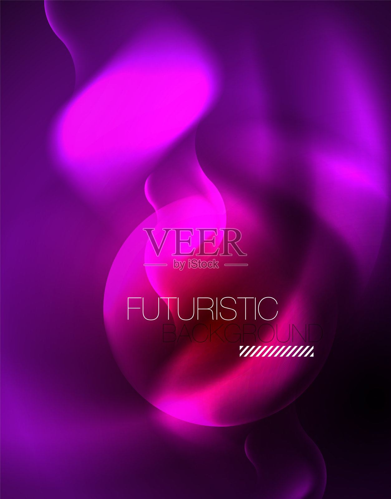 发光氖几何波模板插画图片素材