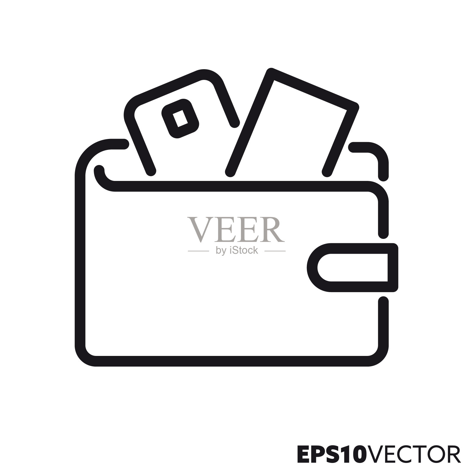 钱包矢量线图标插画图片素材