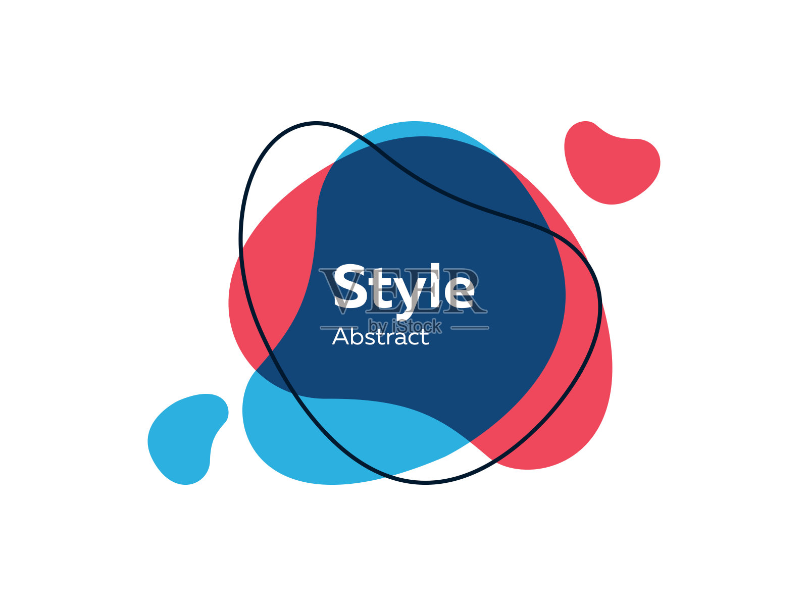 流体几何深蓝色抽象元素插画图片素材