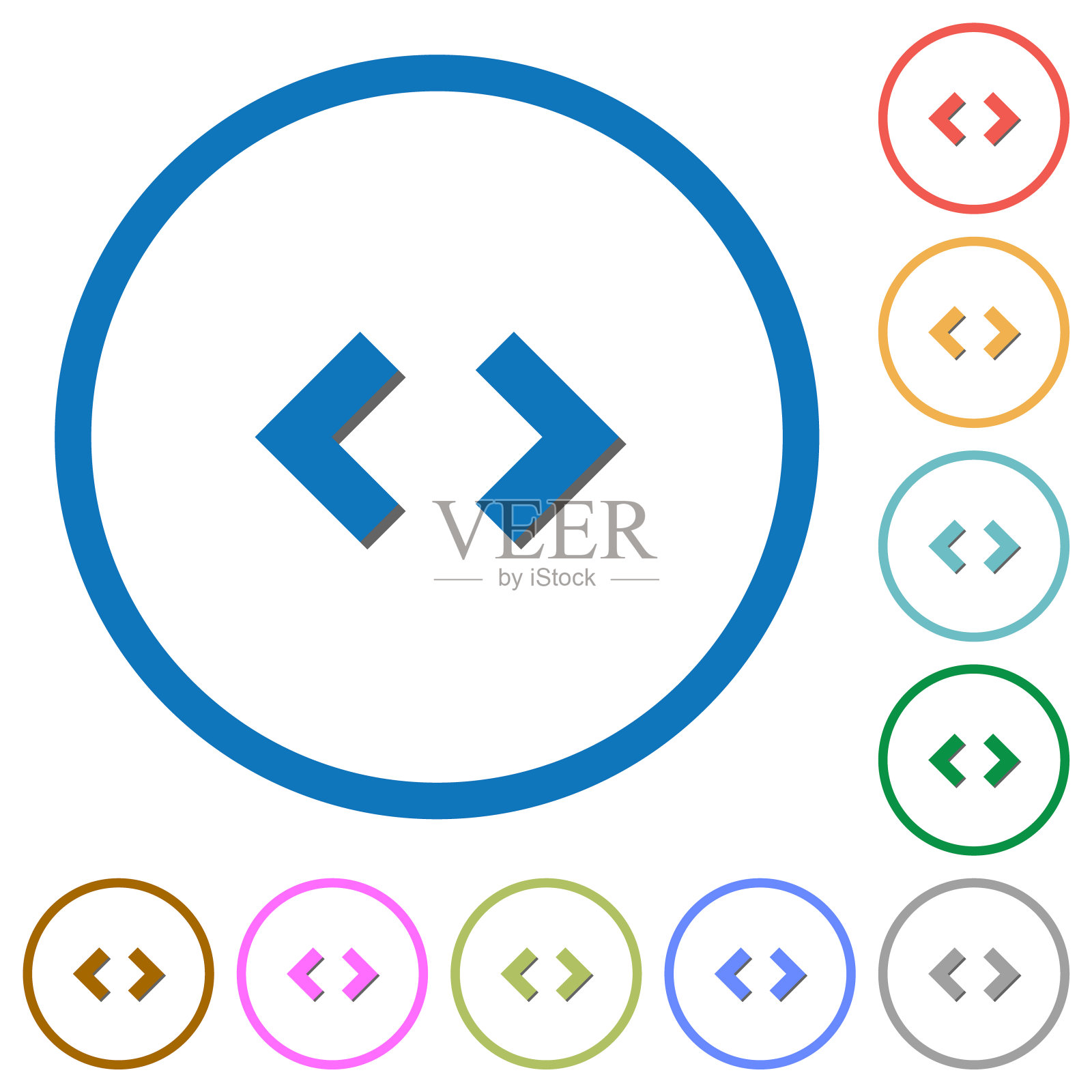 带有阴影和轮廓的脚本代码符号图标图标素材