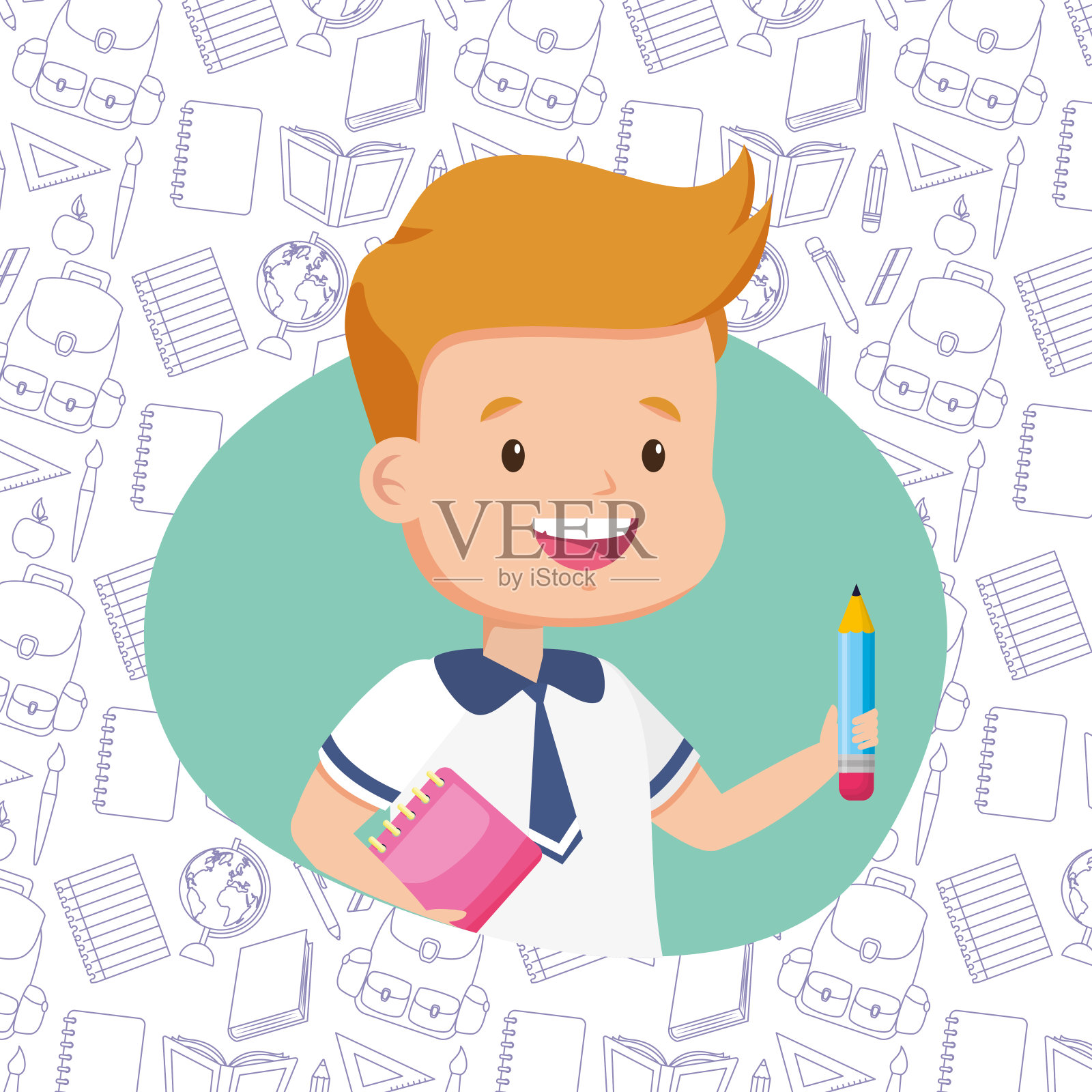 孩子们回到学校插画图片素材