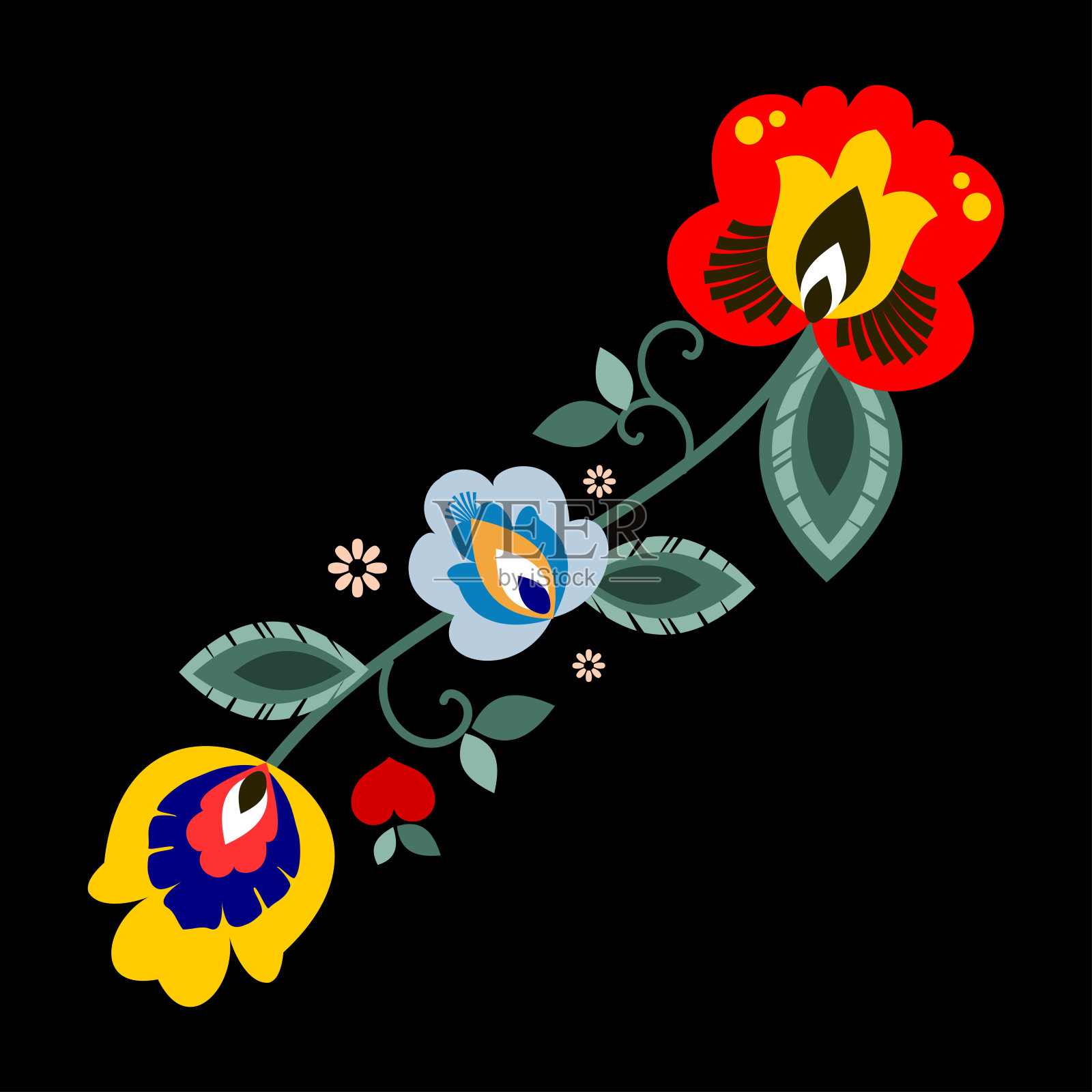 波兰民间装饰元素矢量插画图片素材