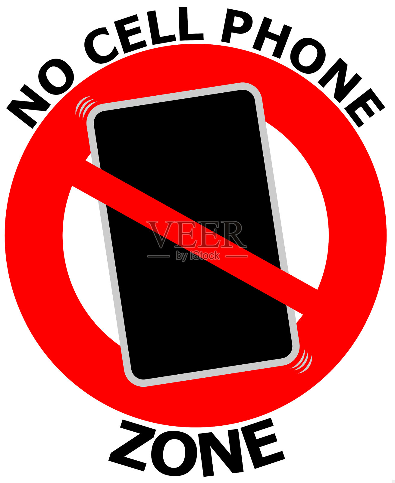 无手机区插画图片素材