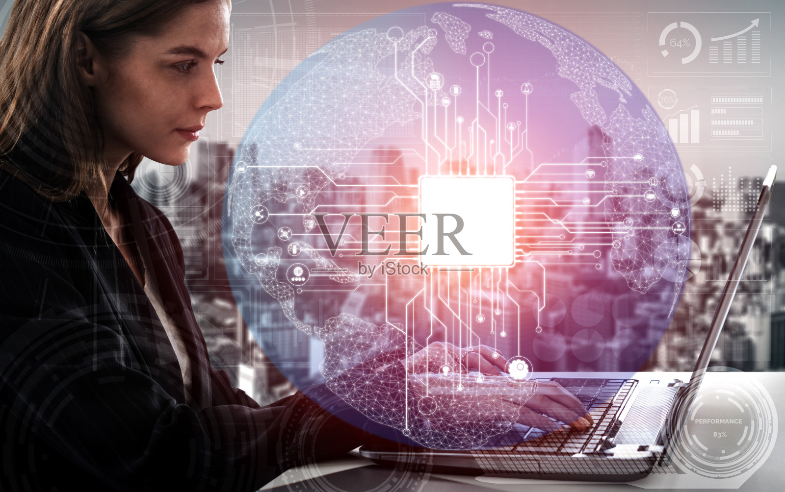 AI学习和人工智能概念。照片摄影图片