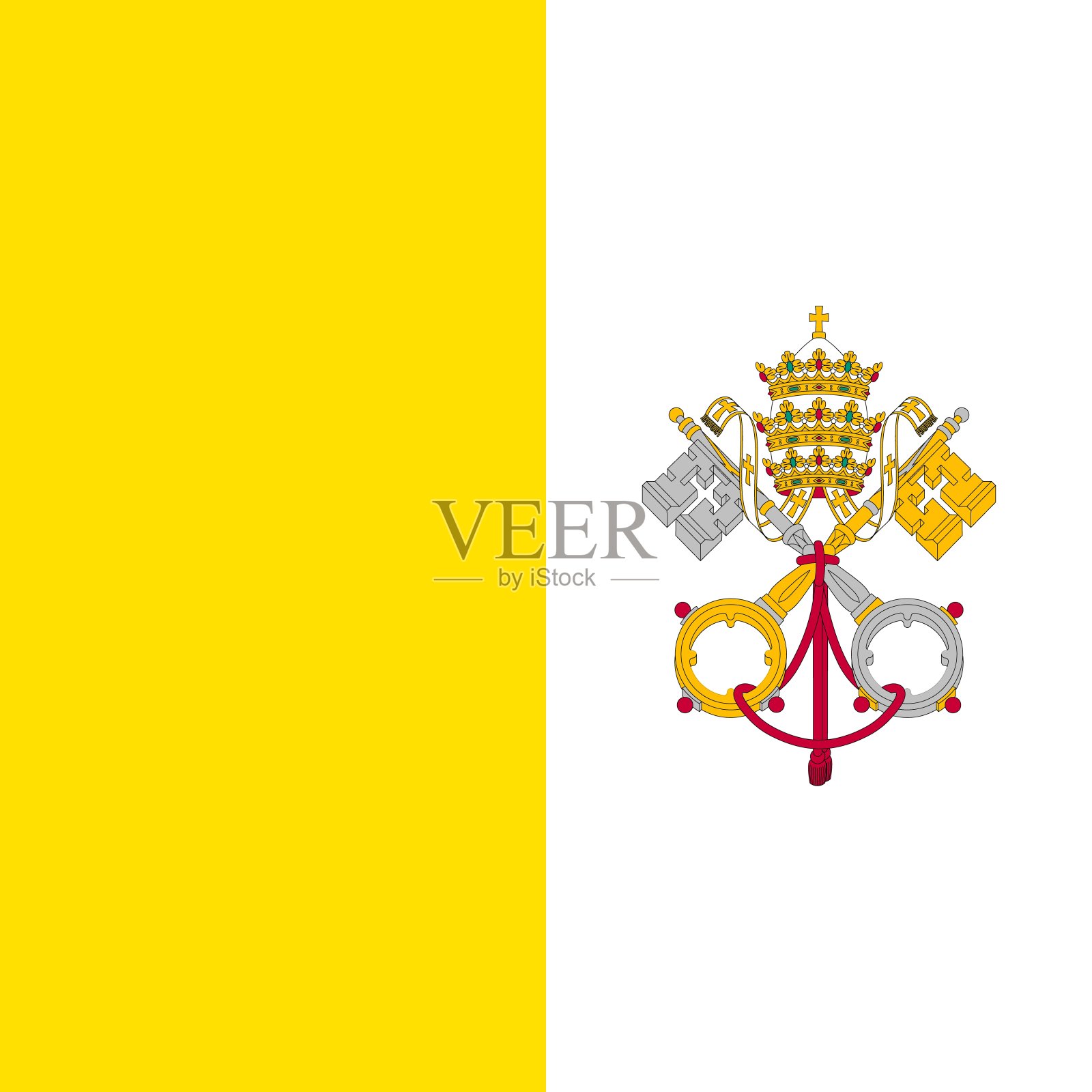 梵蒂冈，罗马教廷的国旗插画图片素材