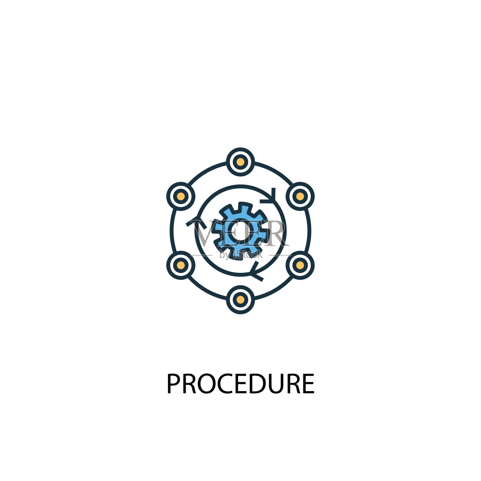 程序概念2彩色线条图标。简单的黄色和蓝色元素插图。程序概念轮廓符号设计插画图片素材