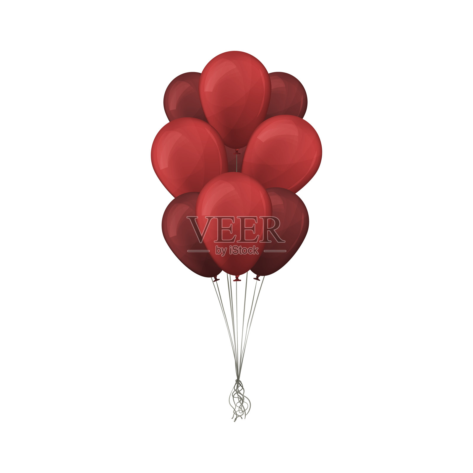 一堆红气球插画图片素材
