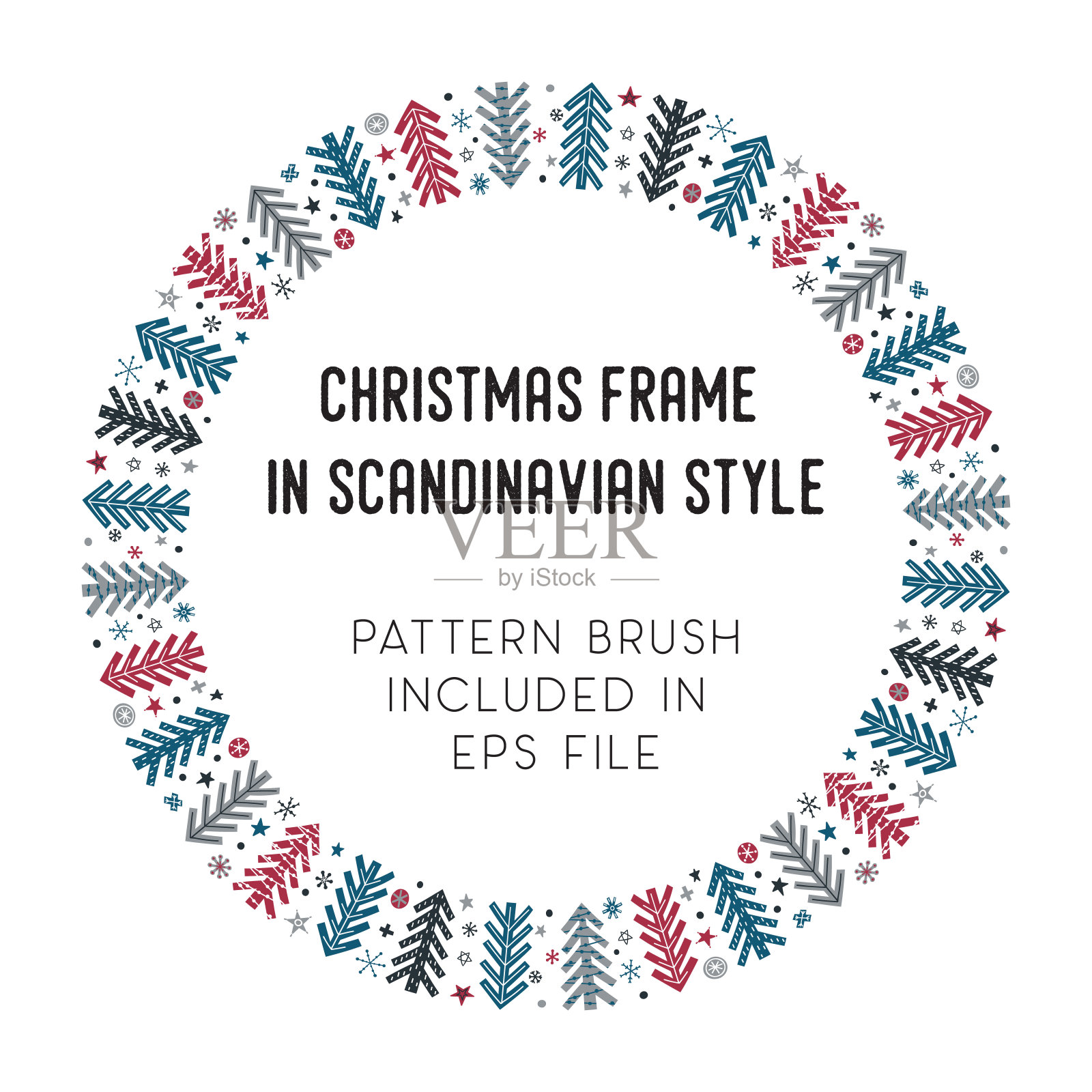 圣诞框架和刷角瓷砖插画图片素材