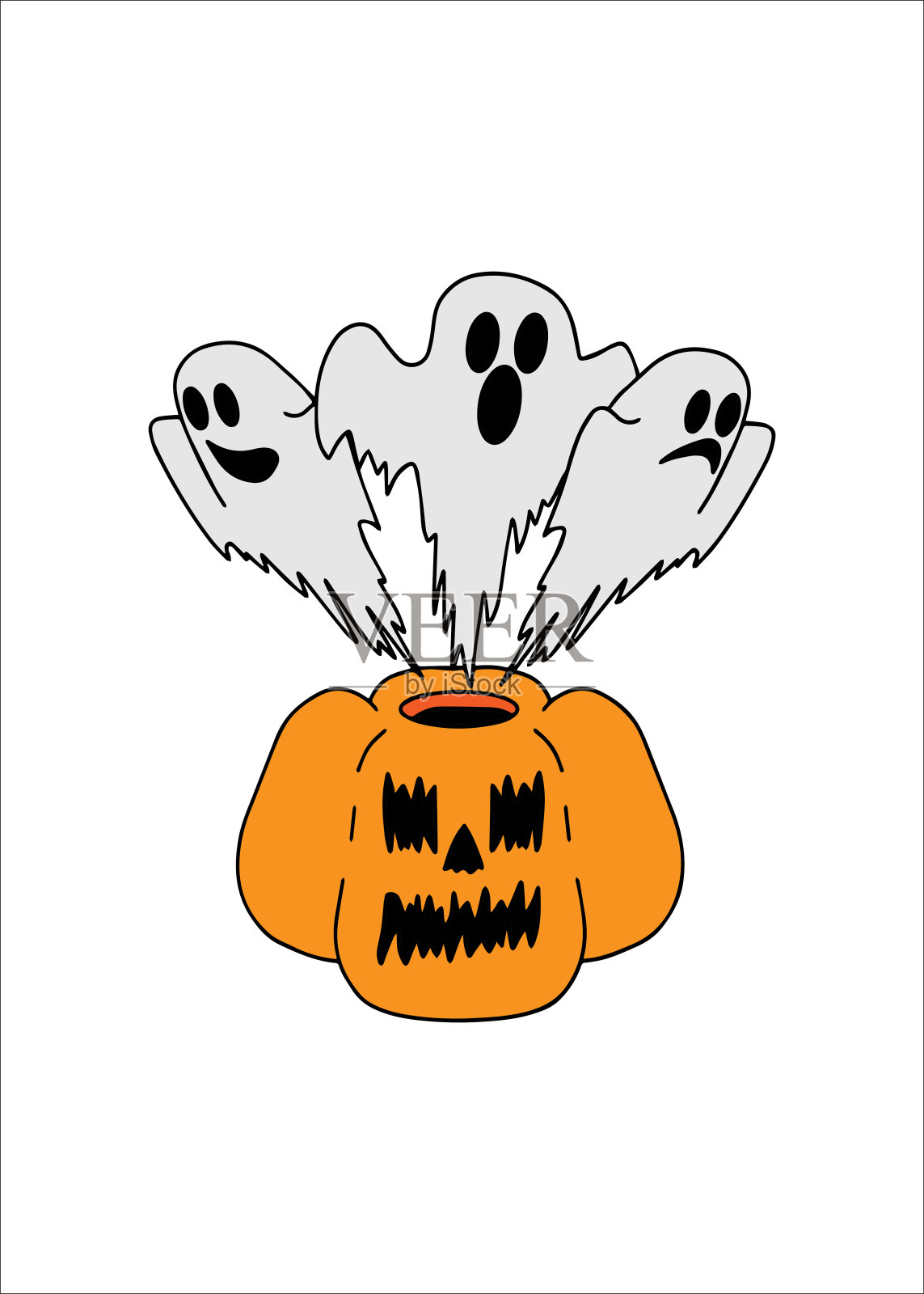 万圣节。南瓜“杰克灯笼”。设计元素图片