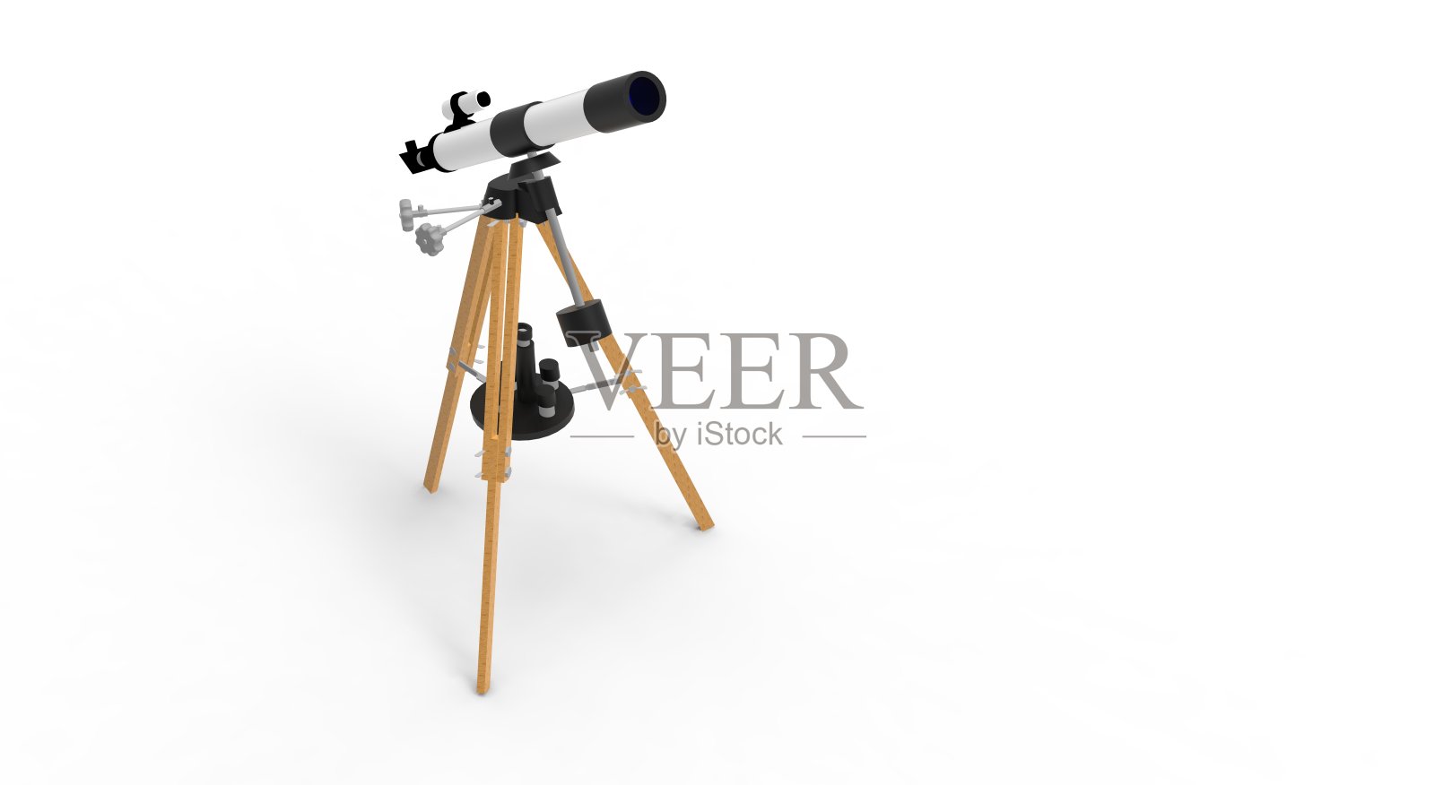望远镜孤立的白色3D渲染照片摄影图片