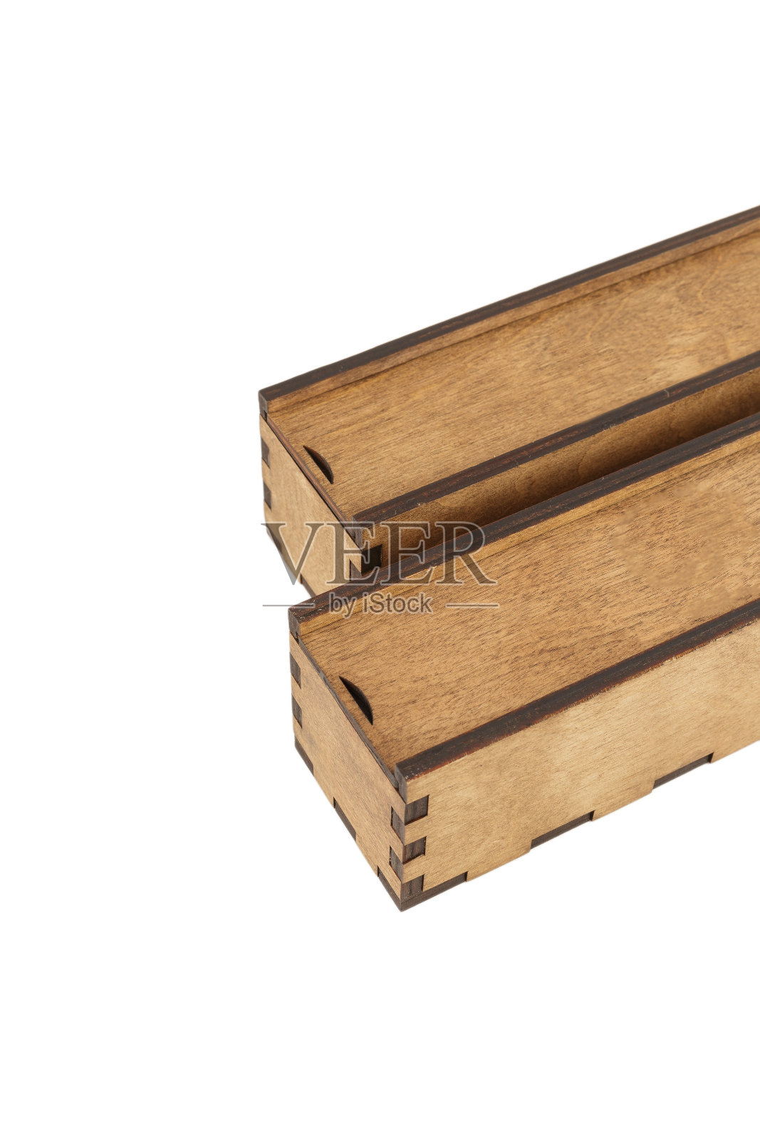 木盒手工制作在白色背景上，孤立照片摄影图片