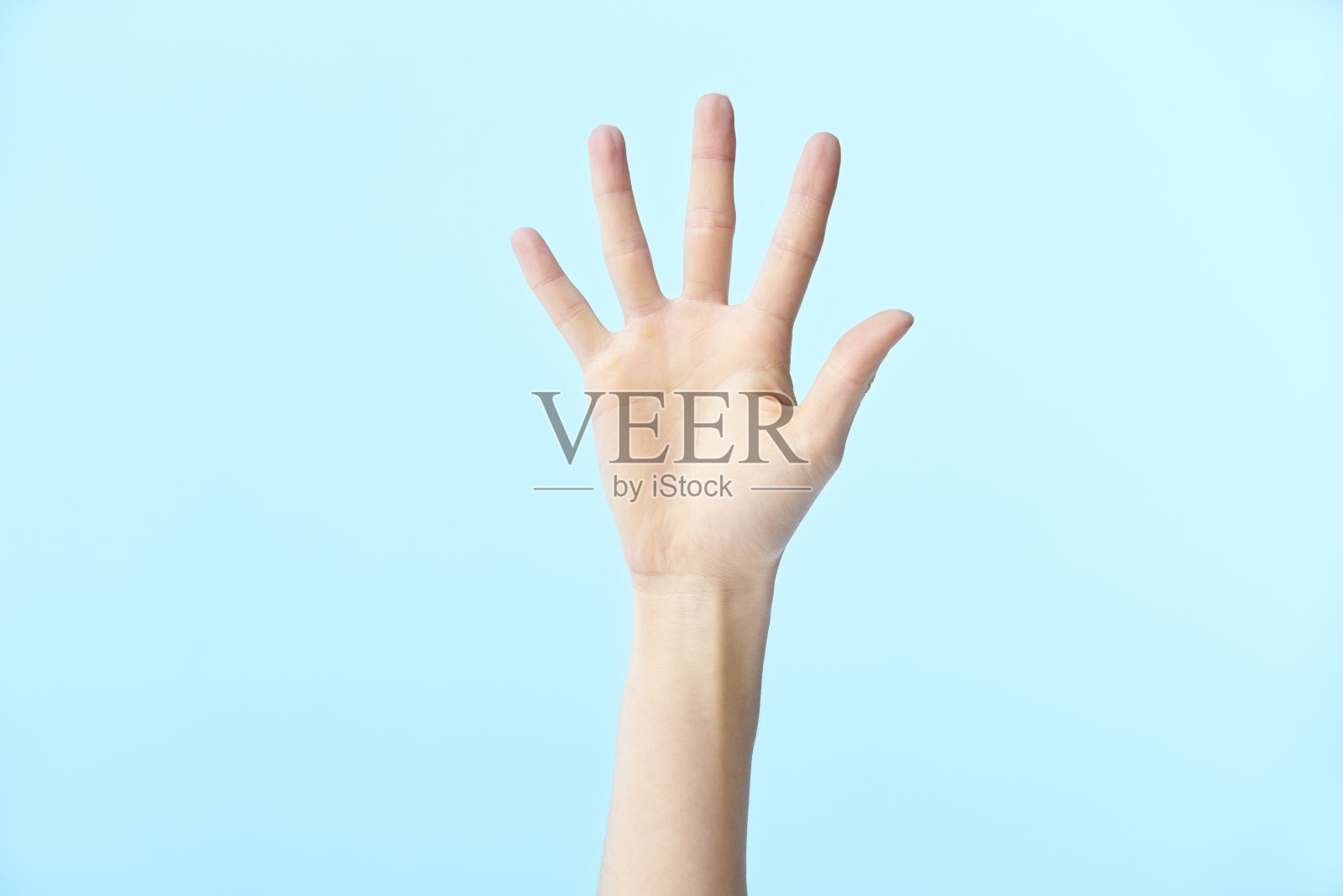 女性的手显示五号照片摄影图片