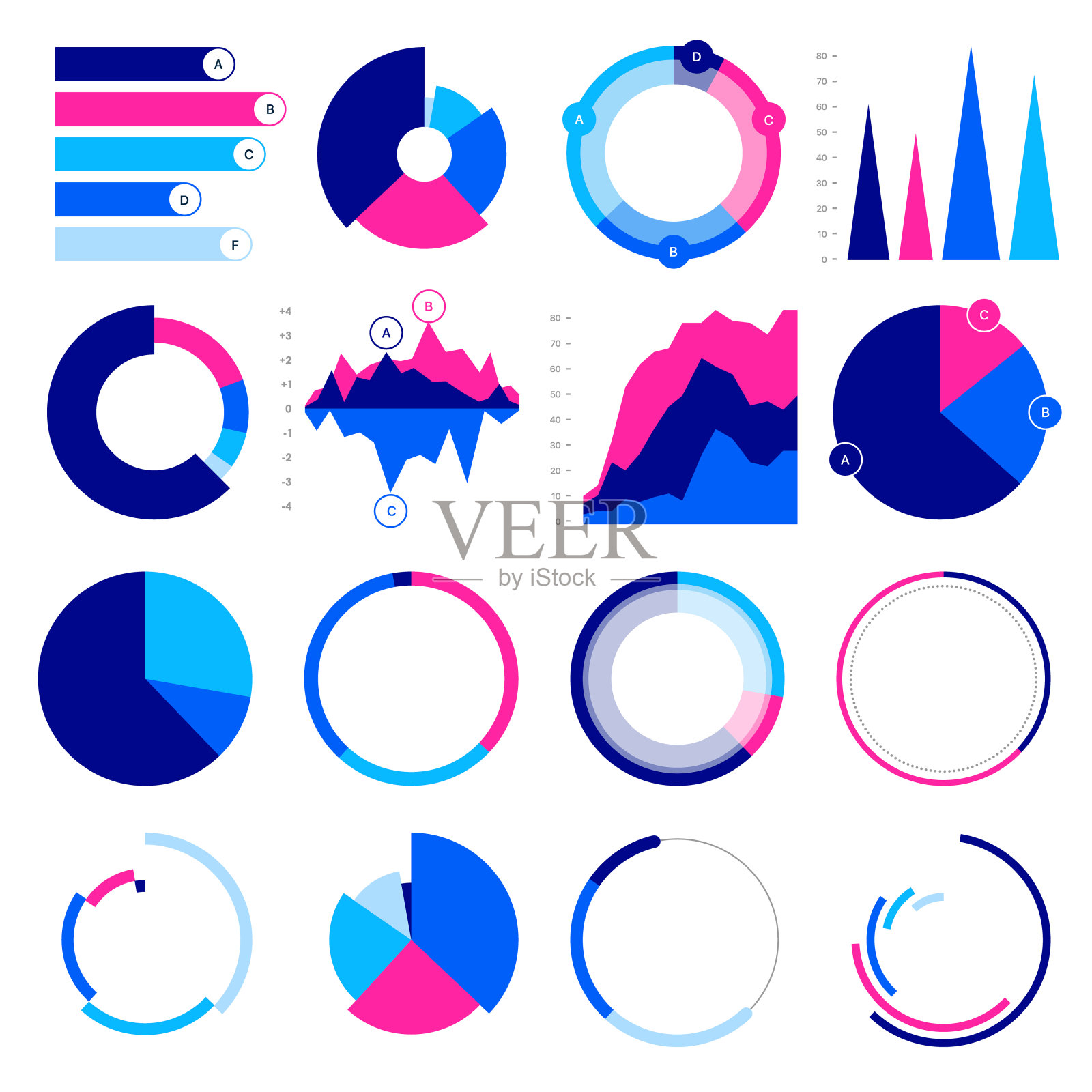 可编辑的信息图表模板。用于公司报告，市场营销，年度报告。图标素材