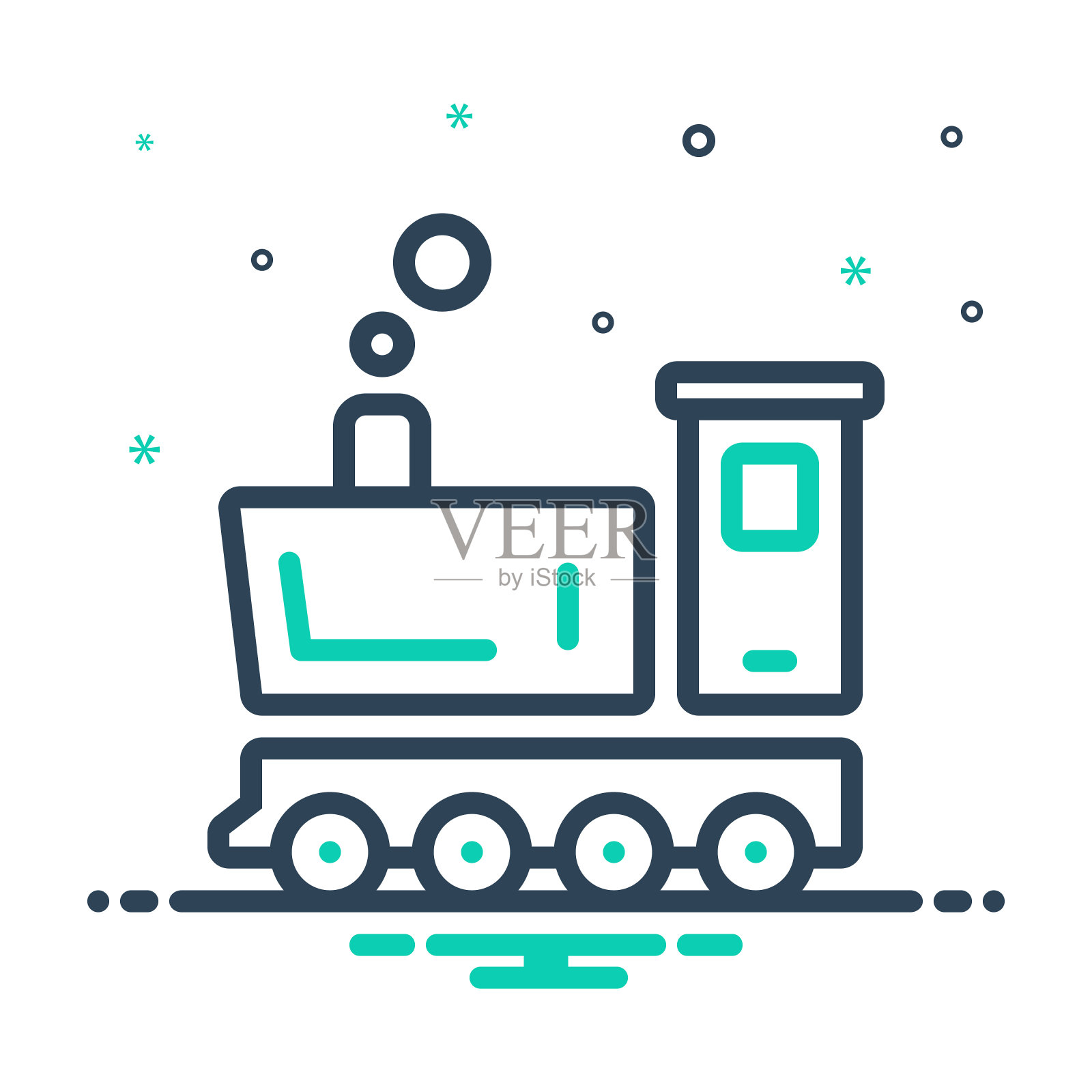 蒸汽机插画图片素材