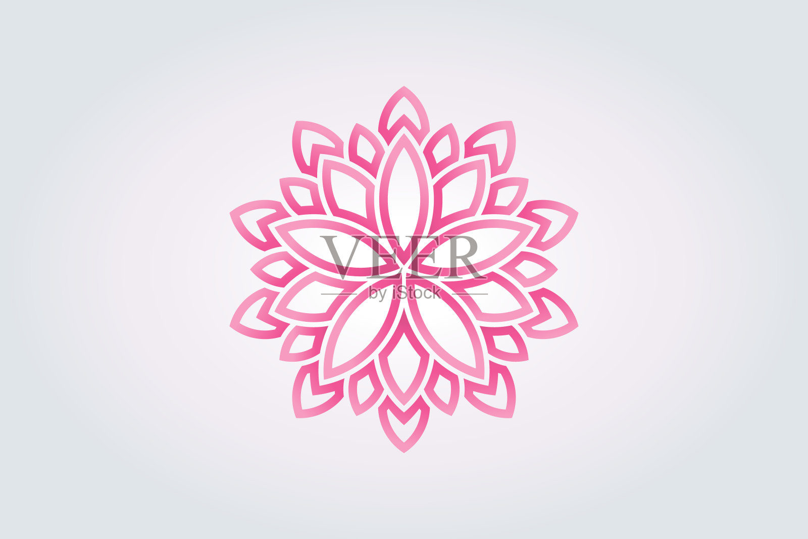 莲花水彩画风格。矢量标志插画图片素材