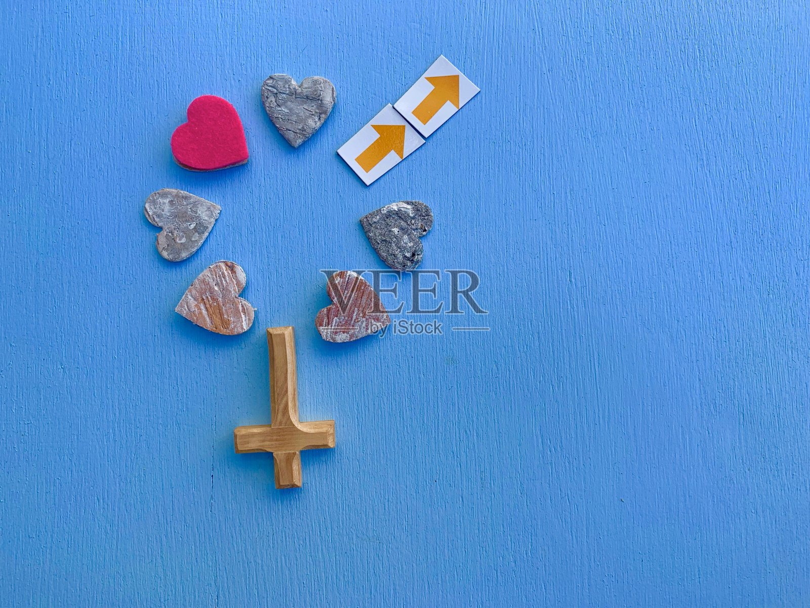 蓝色背景上的性别符号照片摄影图片