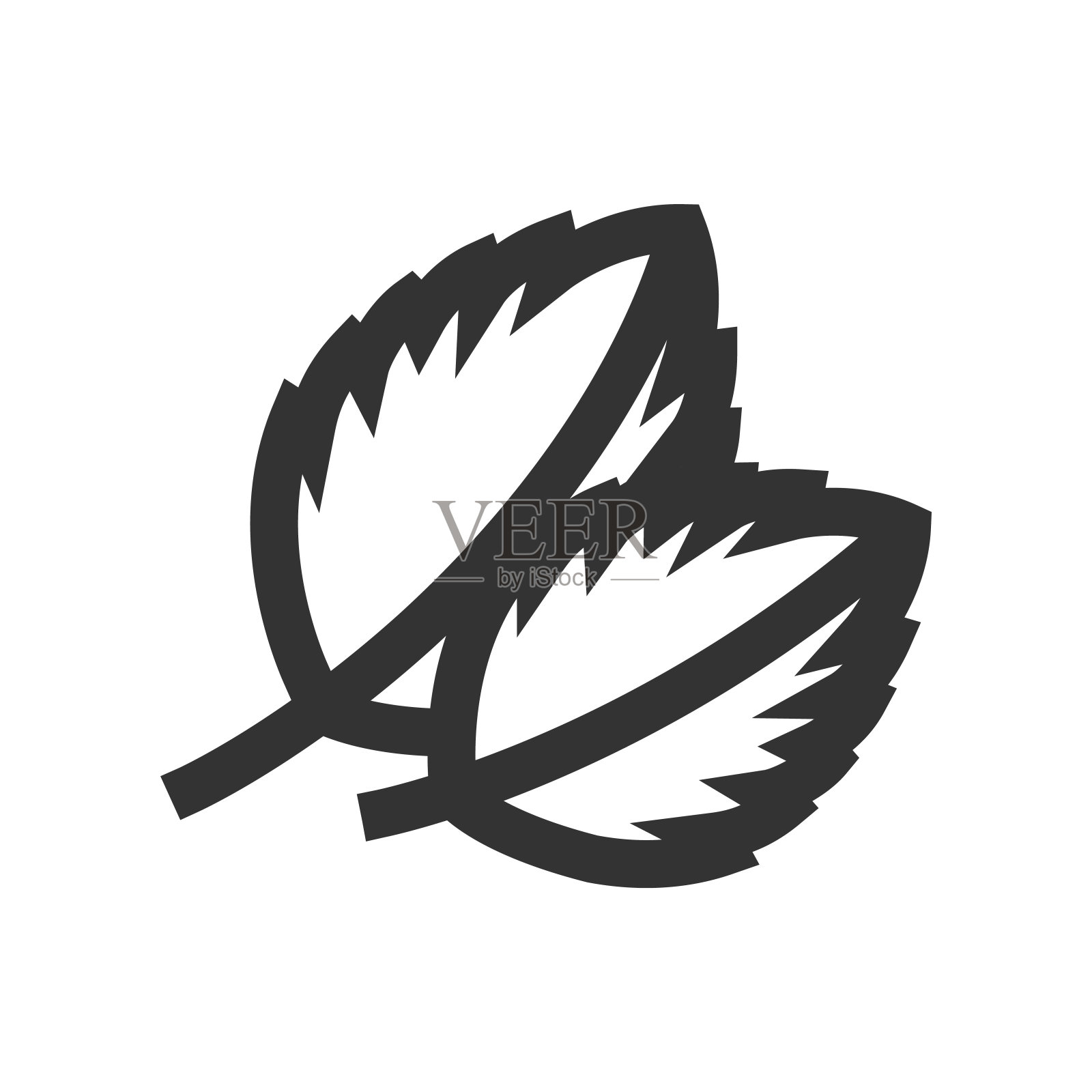 轮廓图标-罗勒叶设计元素图片