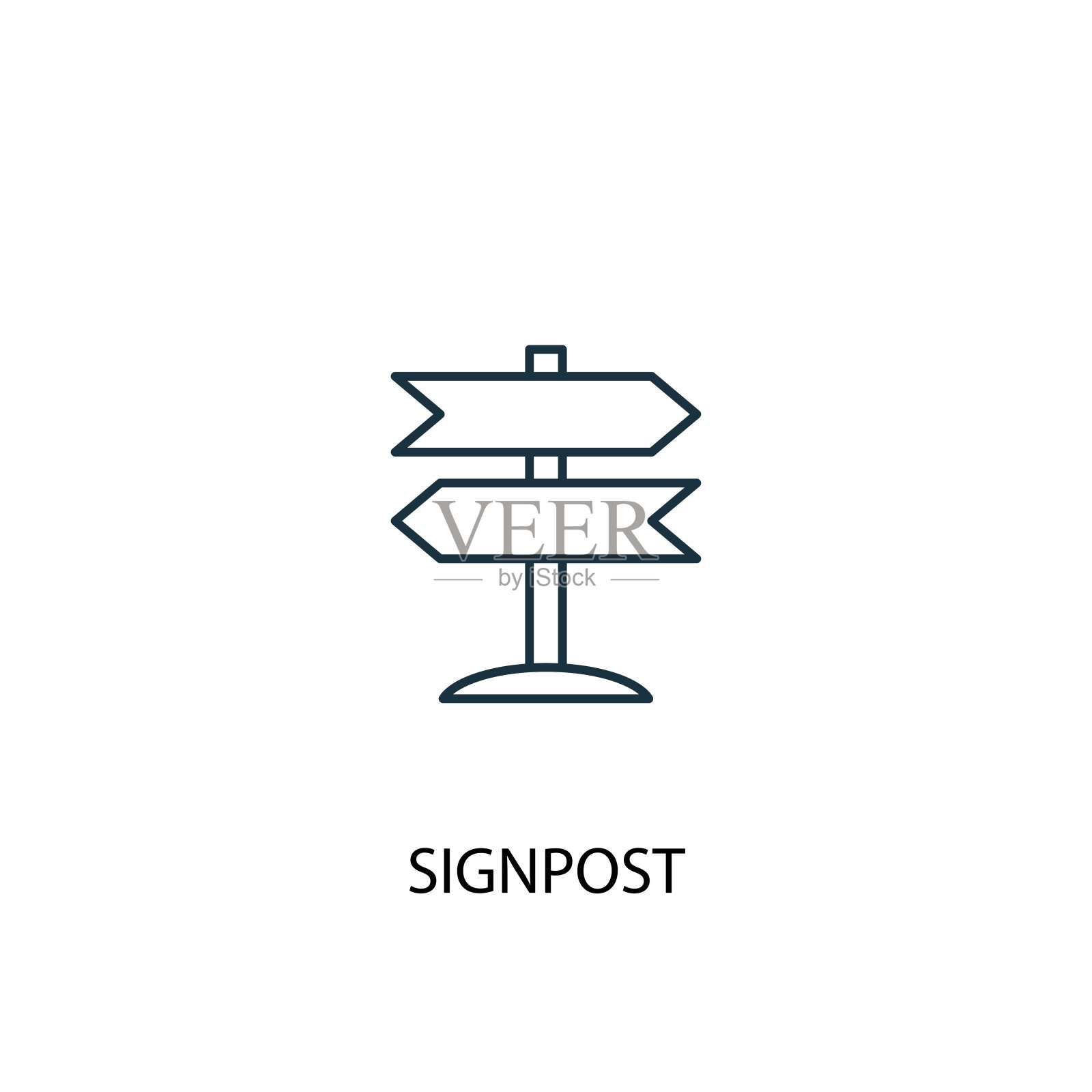 路标概念线图标。简单元素说明。路标概念轮廓符号设计从露营集。可以用于网页和手机的UI/UX吗图标素材