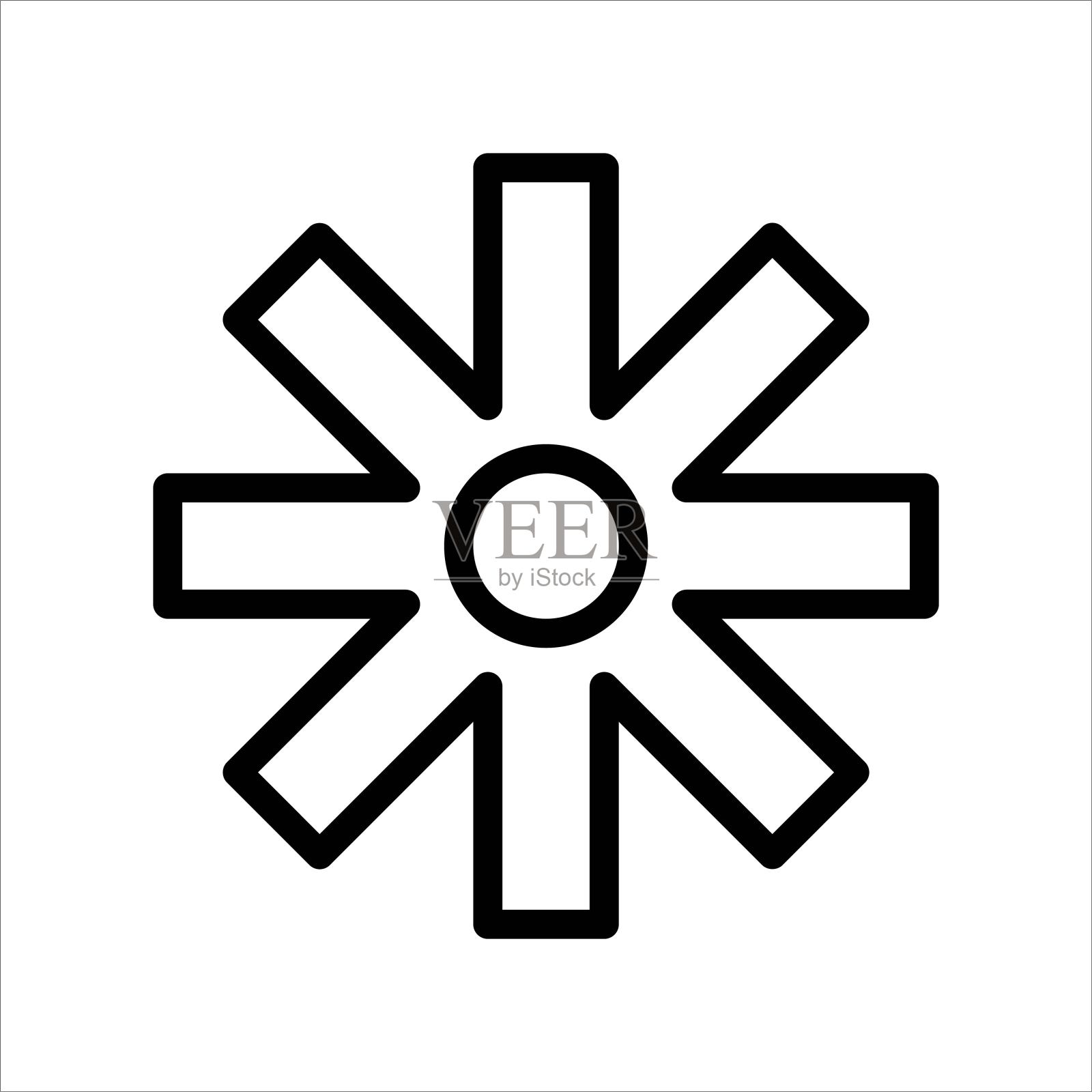 齿轮图标。平面插图的齿轮矢量图标为网络。完美的使用网站，应用程序，模式等。图标素材