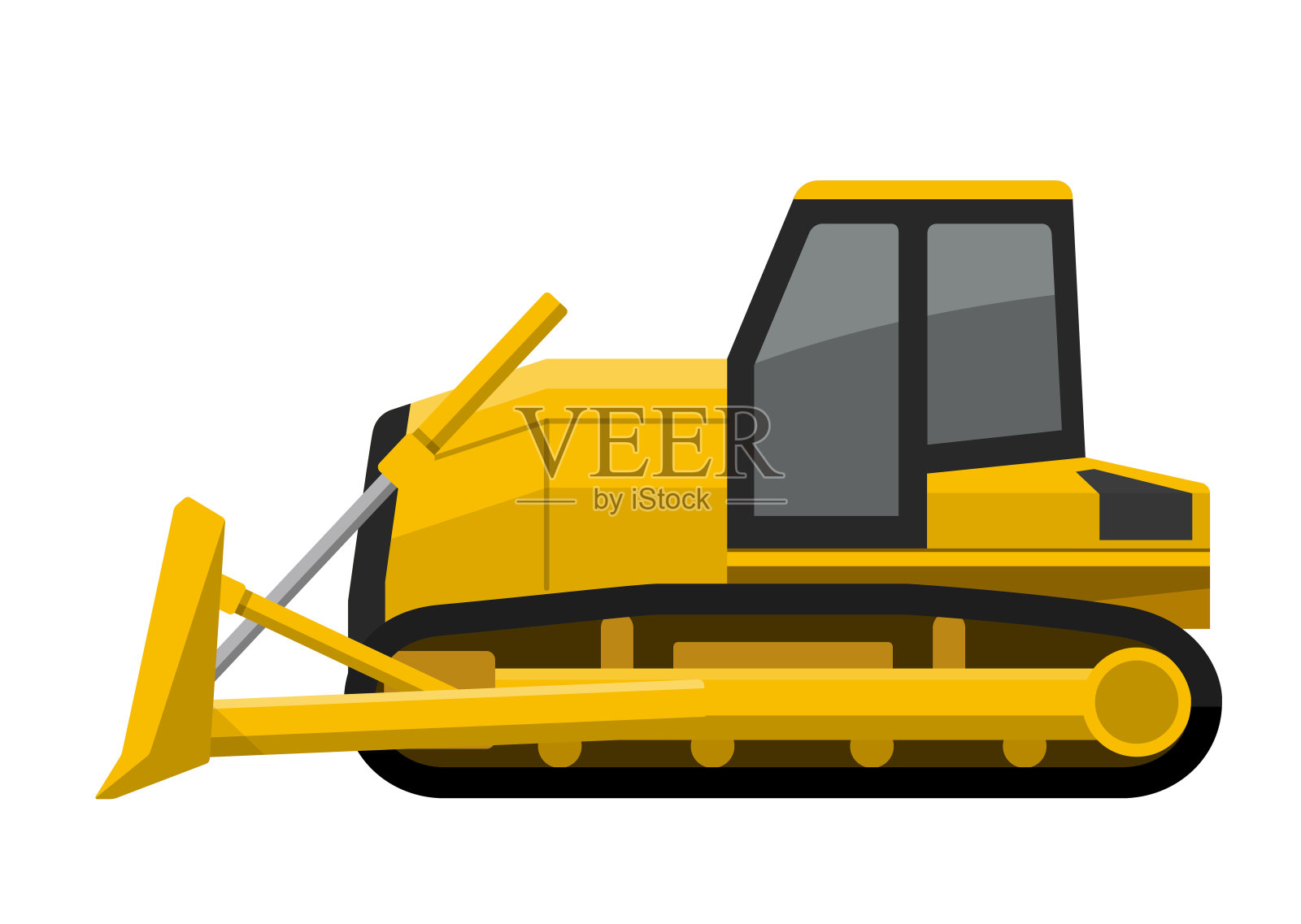 插图材料:推土机插画图片素材