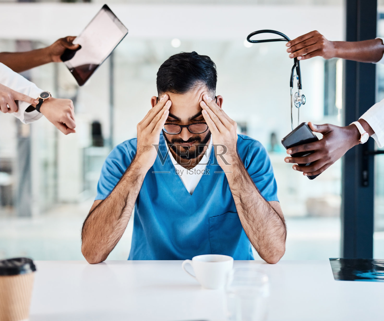 医生也不能对压力免疫照片摄影图片