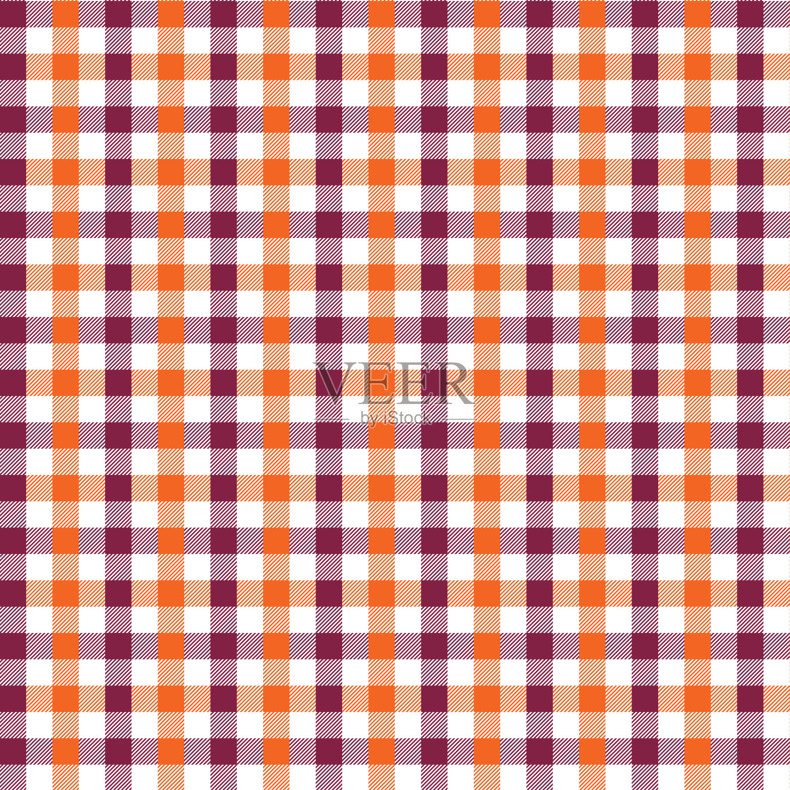 方格图案橙色和樱桃红。插画图片素材