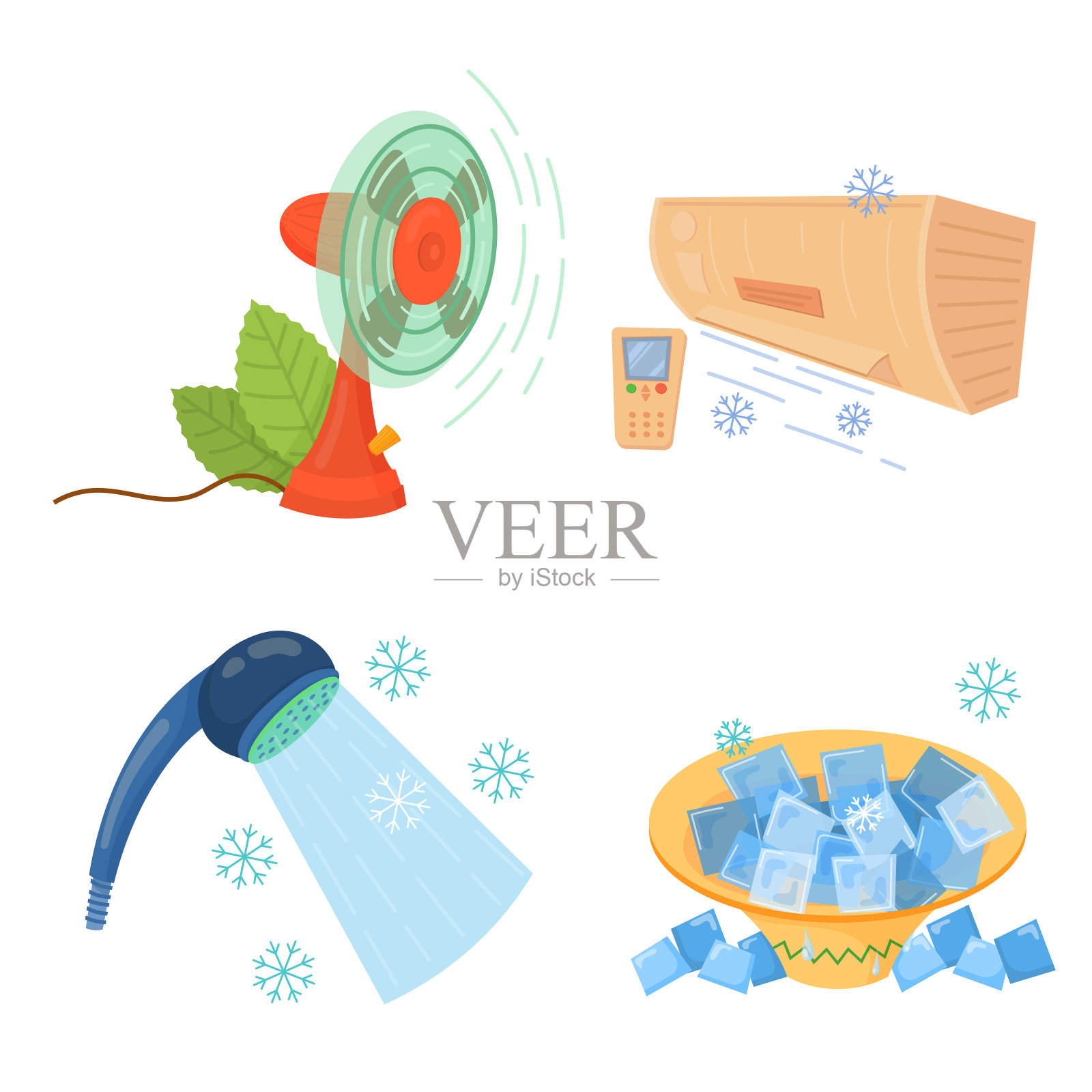 为夏天降温。设计元素图片