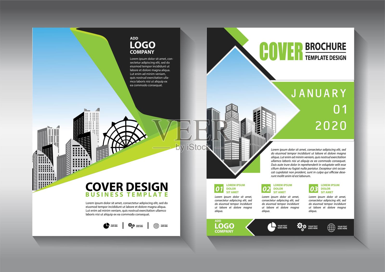 宣传册设计，封面现代布局，年度报告，海报，传单在A4彩色三角形，几何形状的技术，科学，市场与光背景插画图片素材