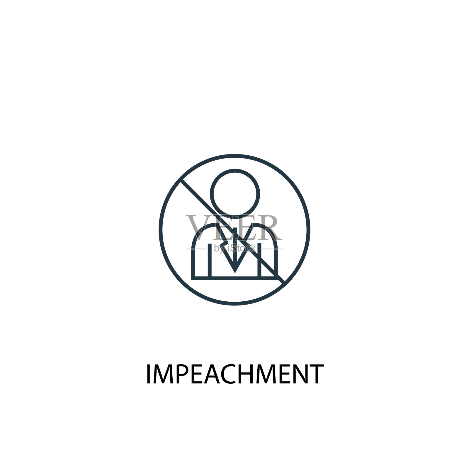 弹劾概念线图标。简单元素说明。弹劾概念大纲标志设计从选举集。可以用于网页和手机的UI/UX吗插画图片素材