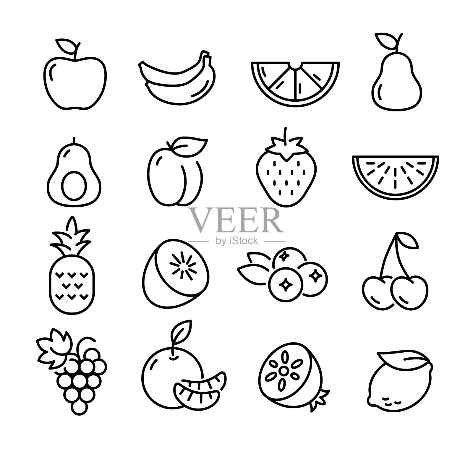 水果图标设置插画图片素材