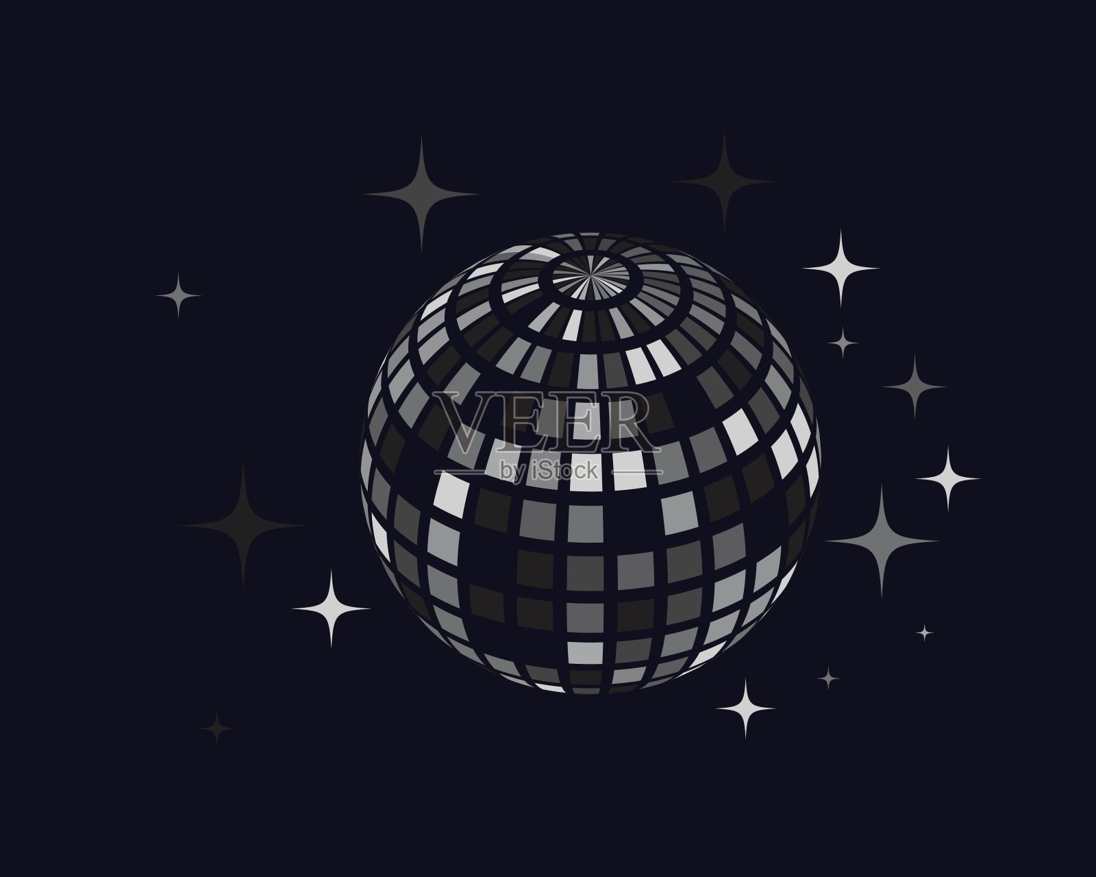 迪斯科球矢量图标插图插画图片素材