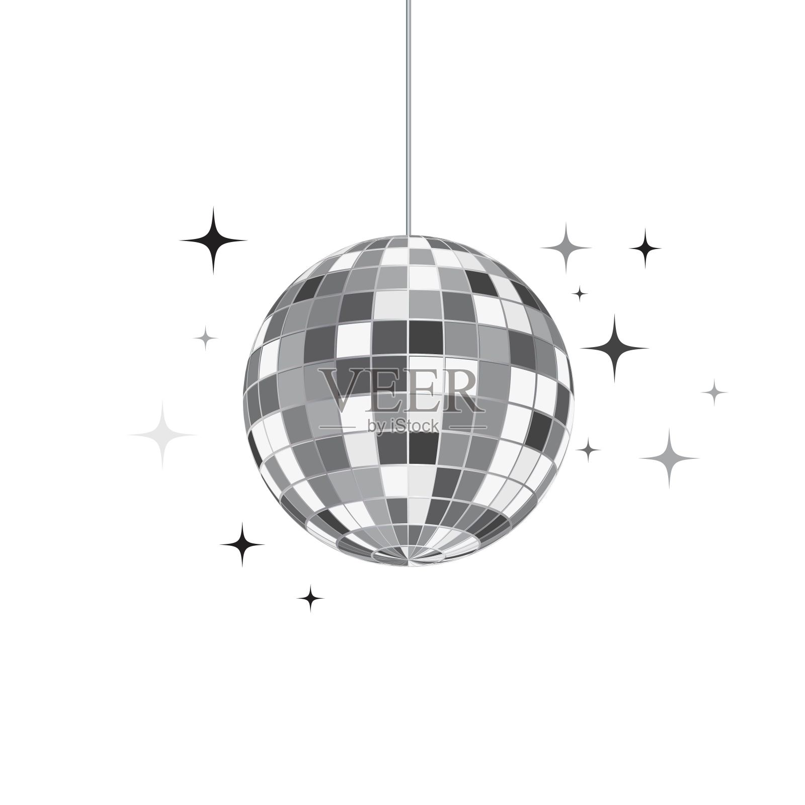 迪斯科球矢量图标插图设计元素图片