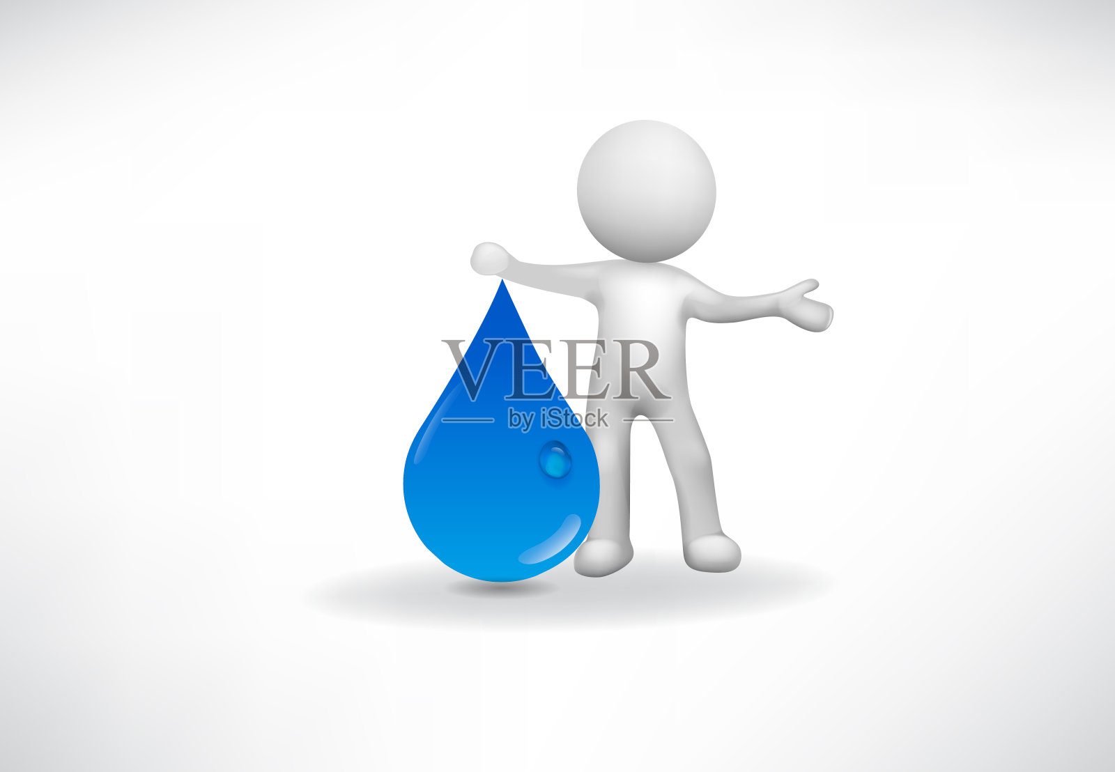 3D小人-水滴矢量设计元素图片