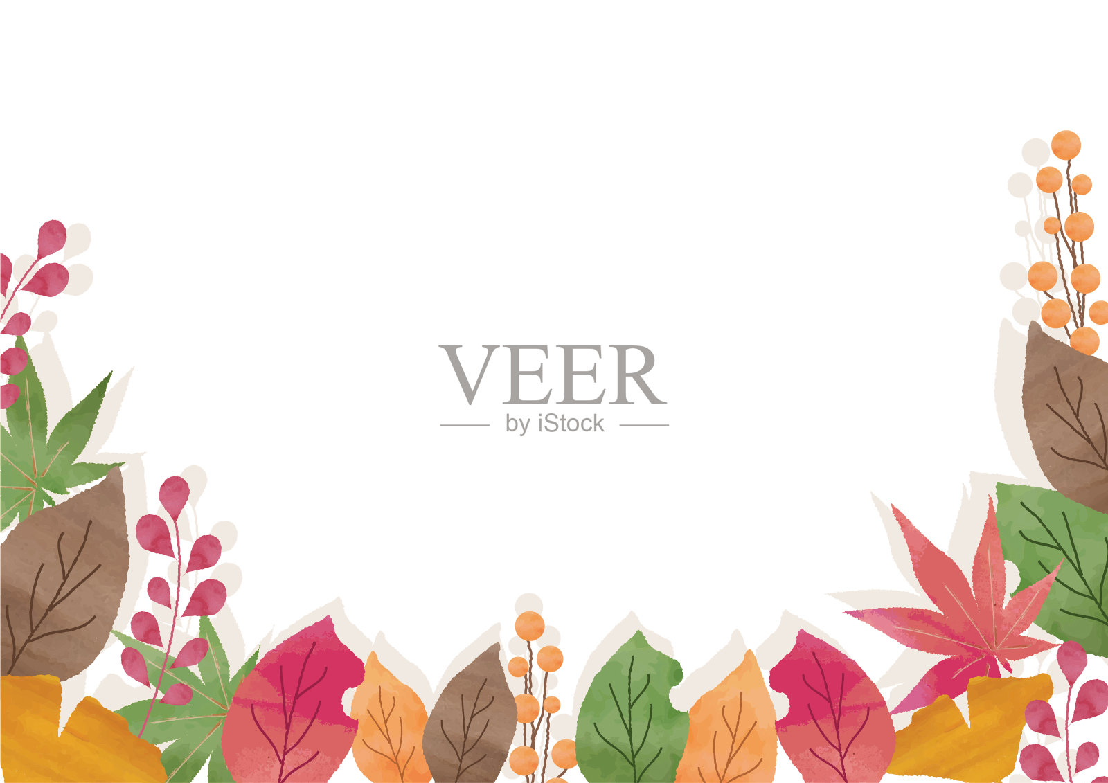 秋天背景材料插画图片素材